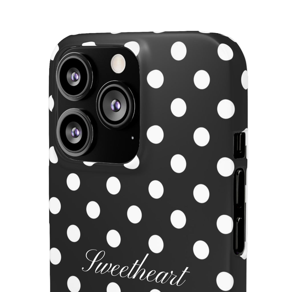 "Sweetheart" - white polka dot case