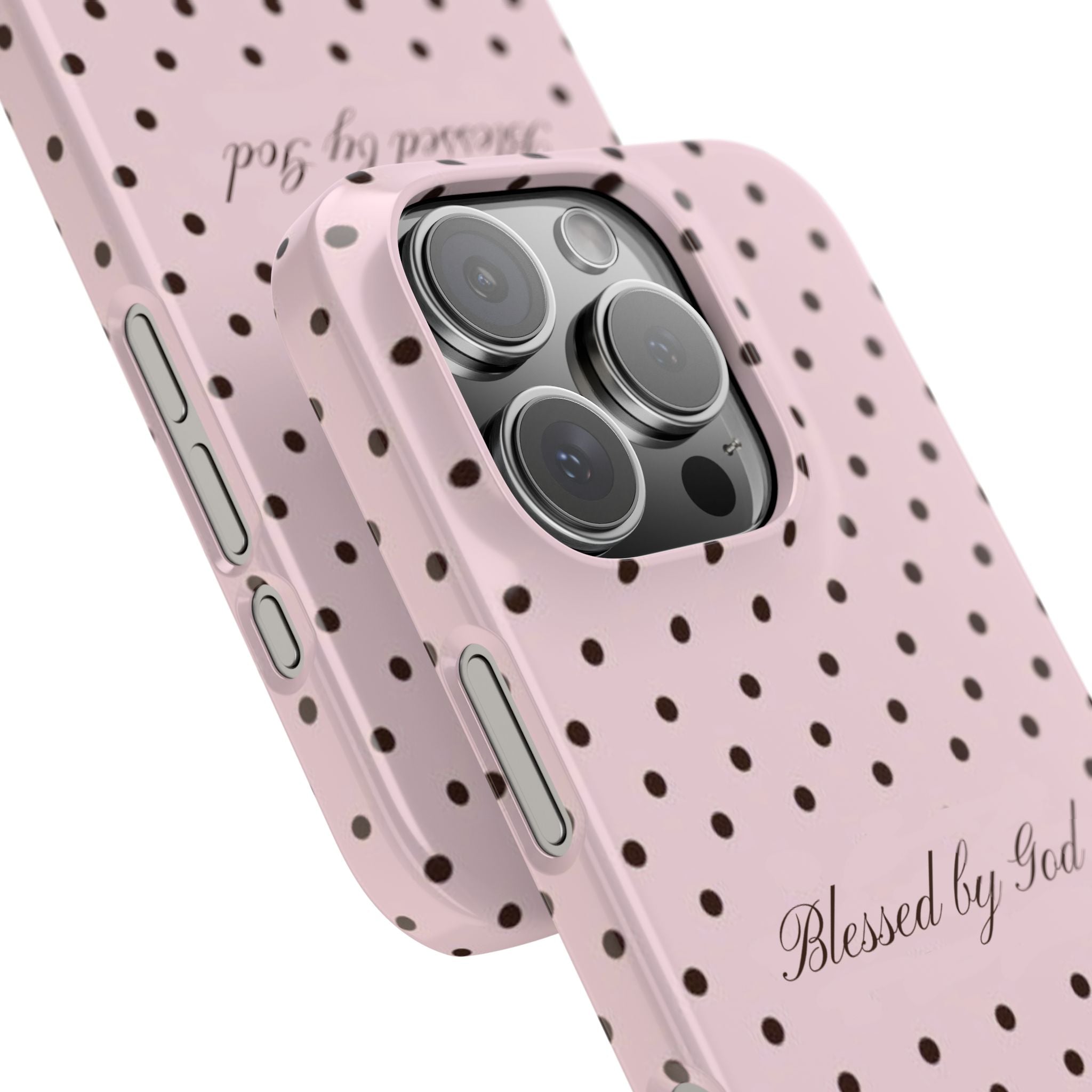 Blessed by God - Pink polka dot case