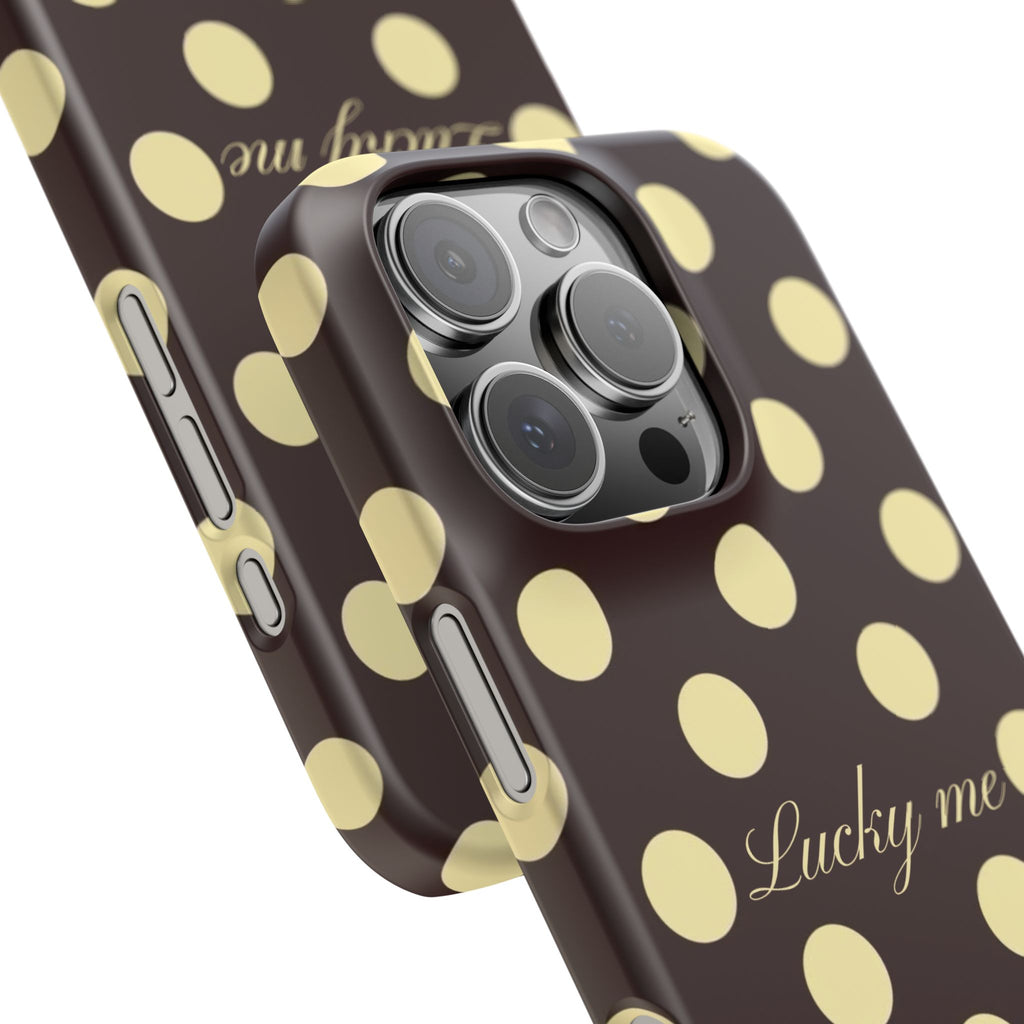 Lucky me - pastel yellow polka dot case