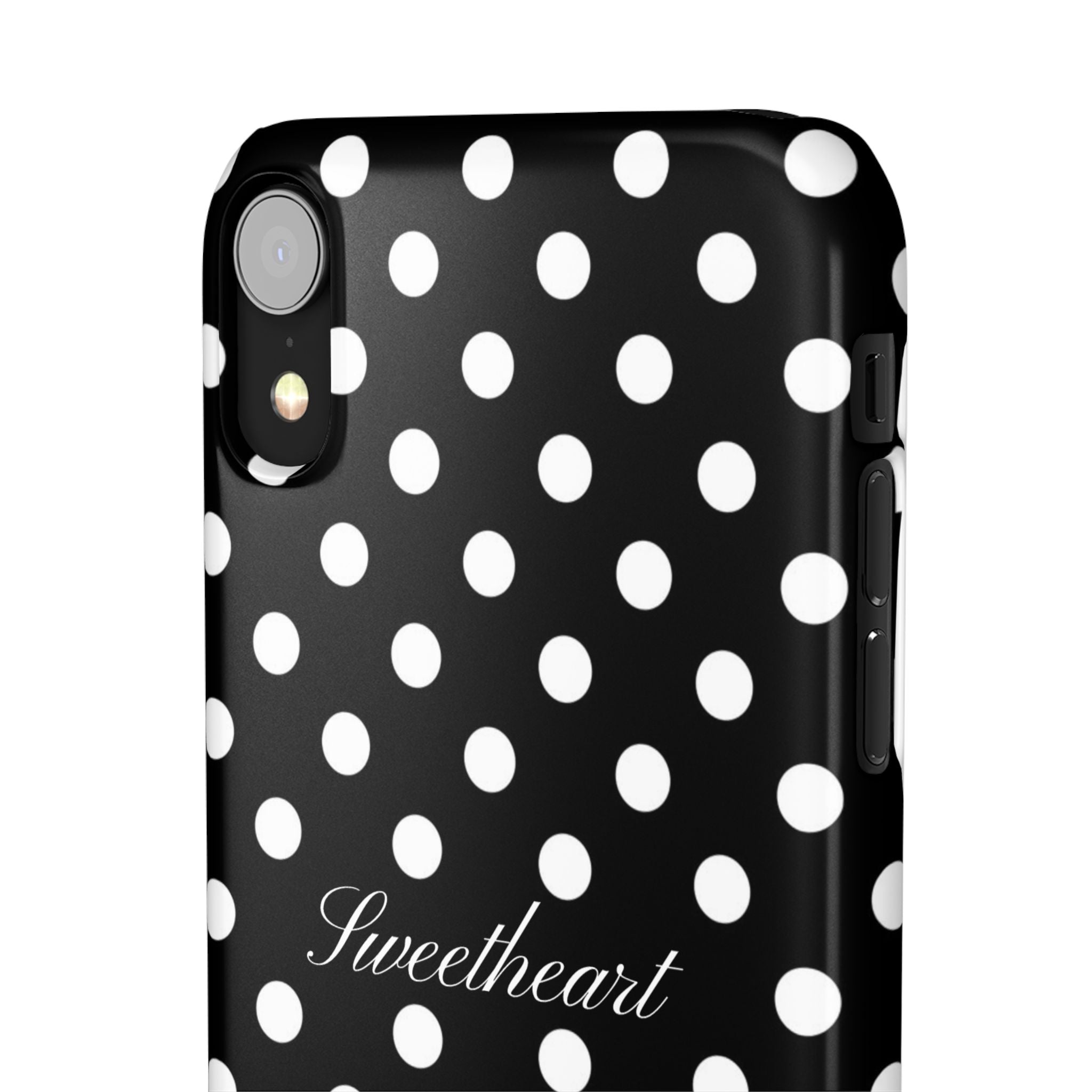 "Sweetheart" - white polka dot case
