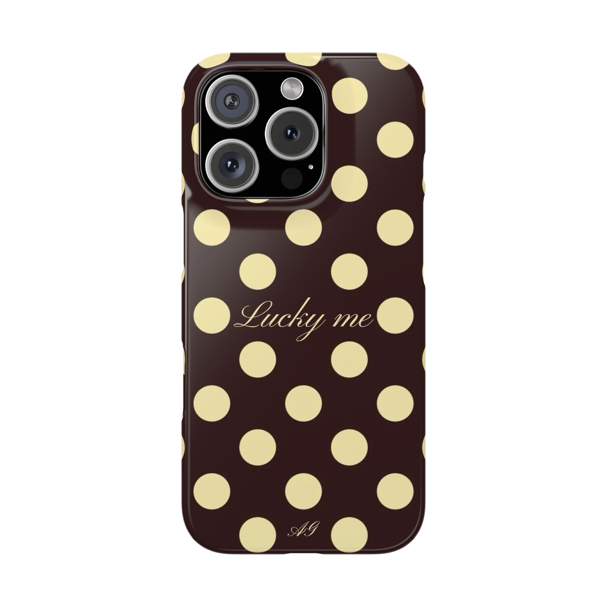 Lucky me - pastel yellow polka dot case