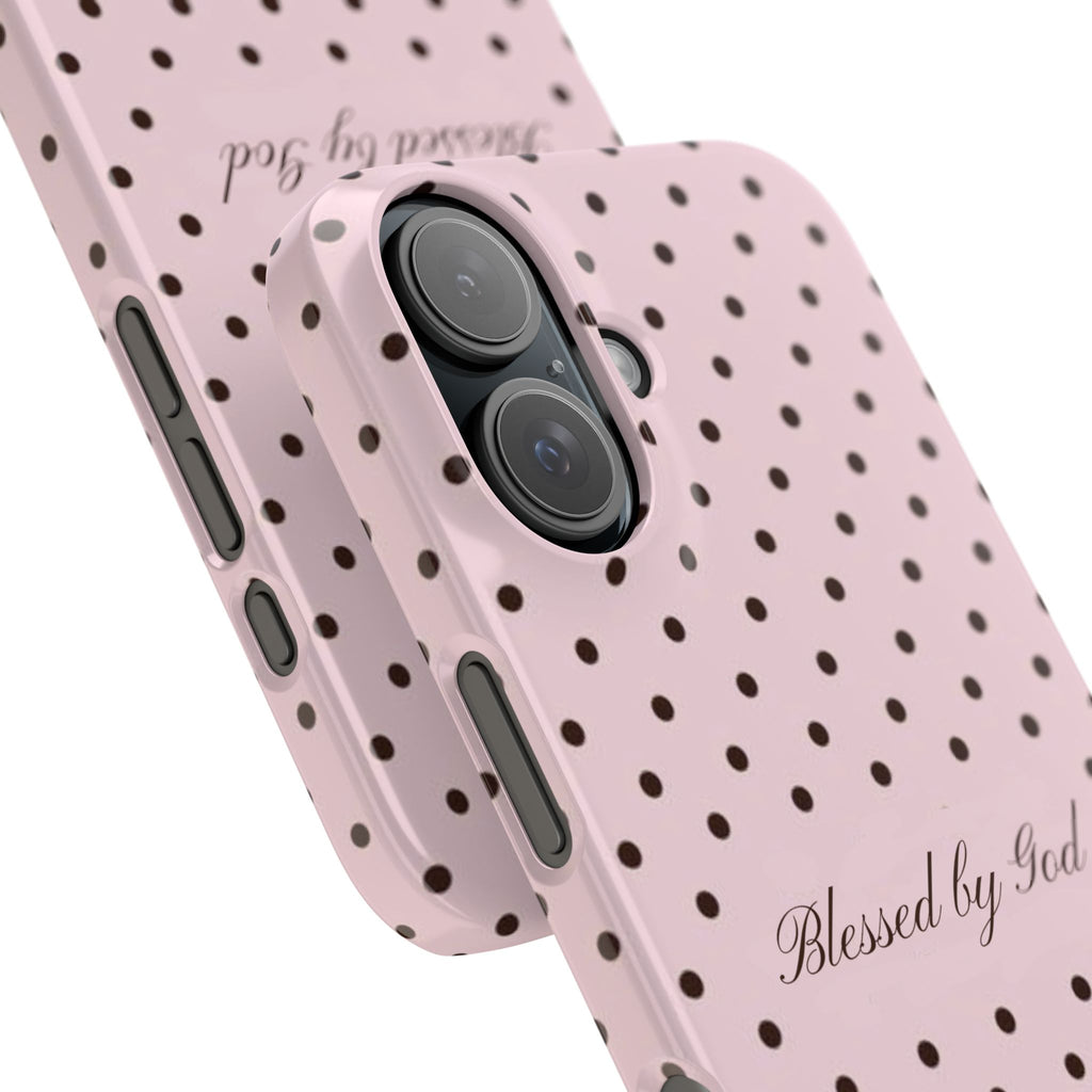 Blessed by God - Pink polka dot case