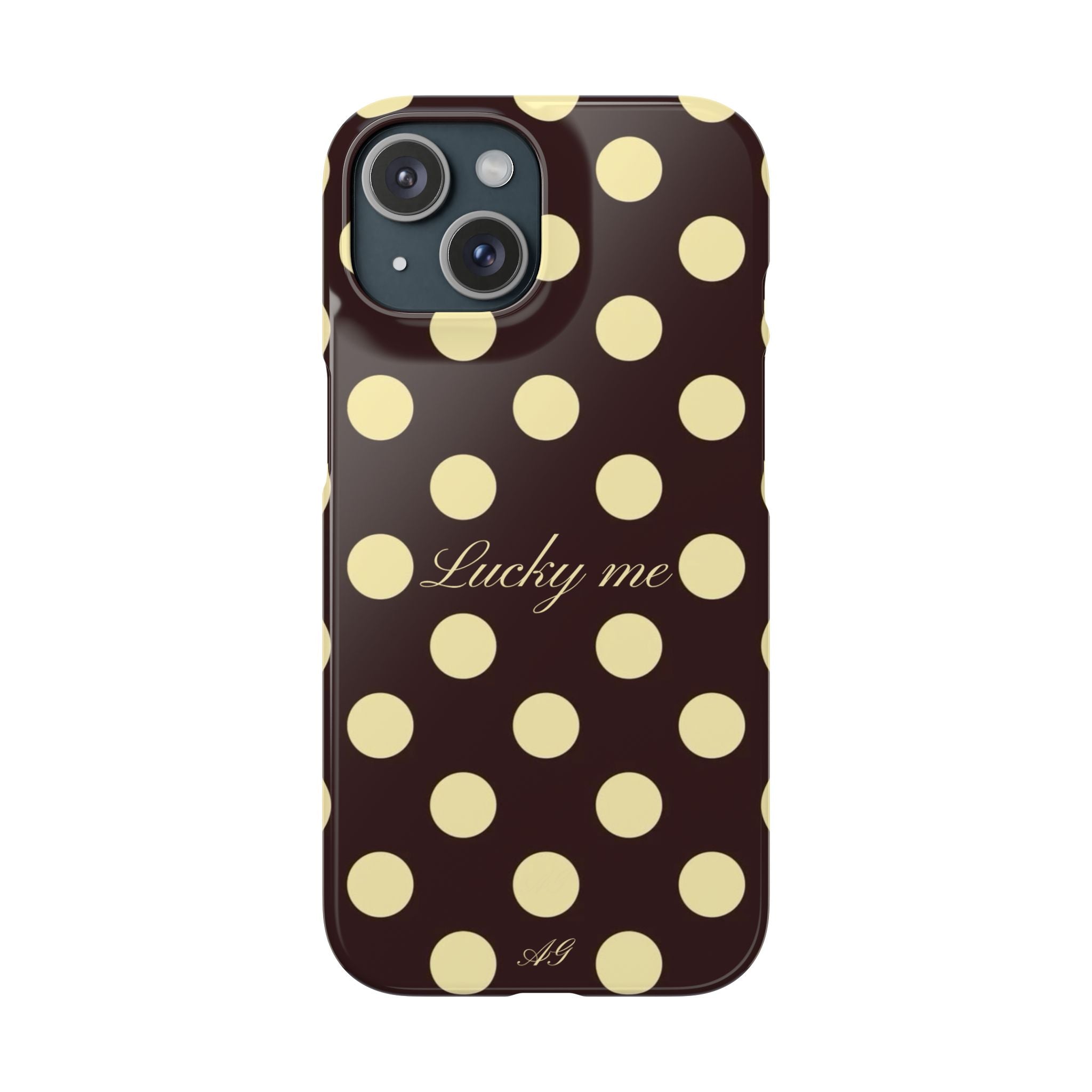 Lucky me - pastel yellow polka dot case