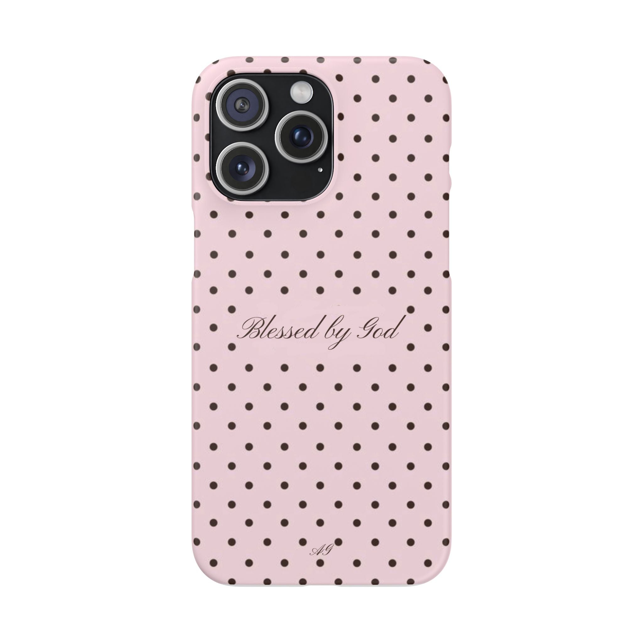 Blessed by God - Pink polka dot case