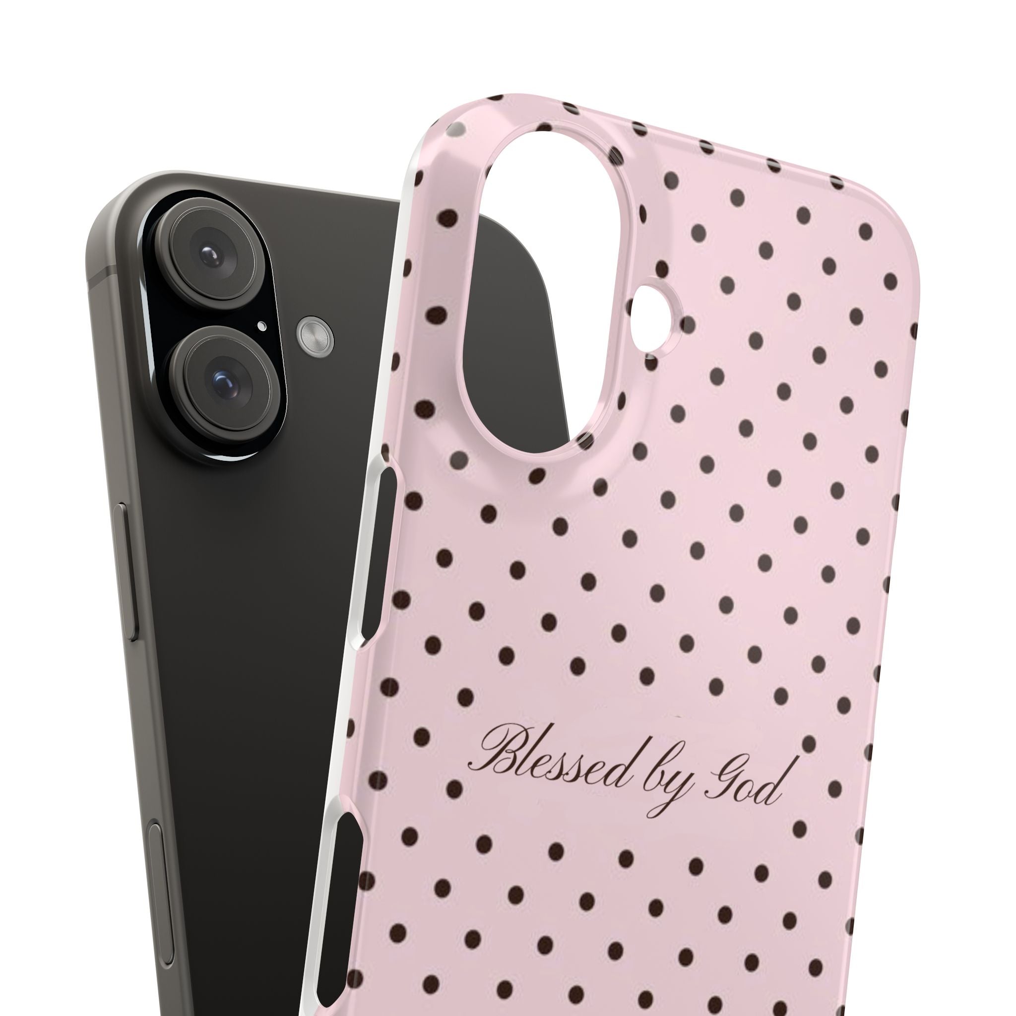 Blessed by God - Pink polka dot case