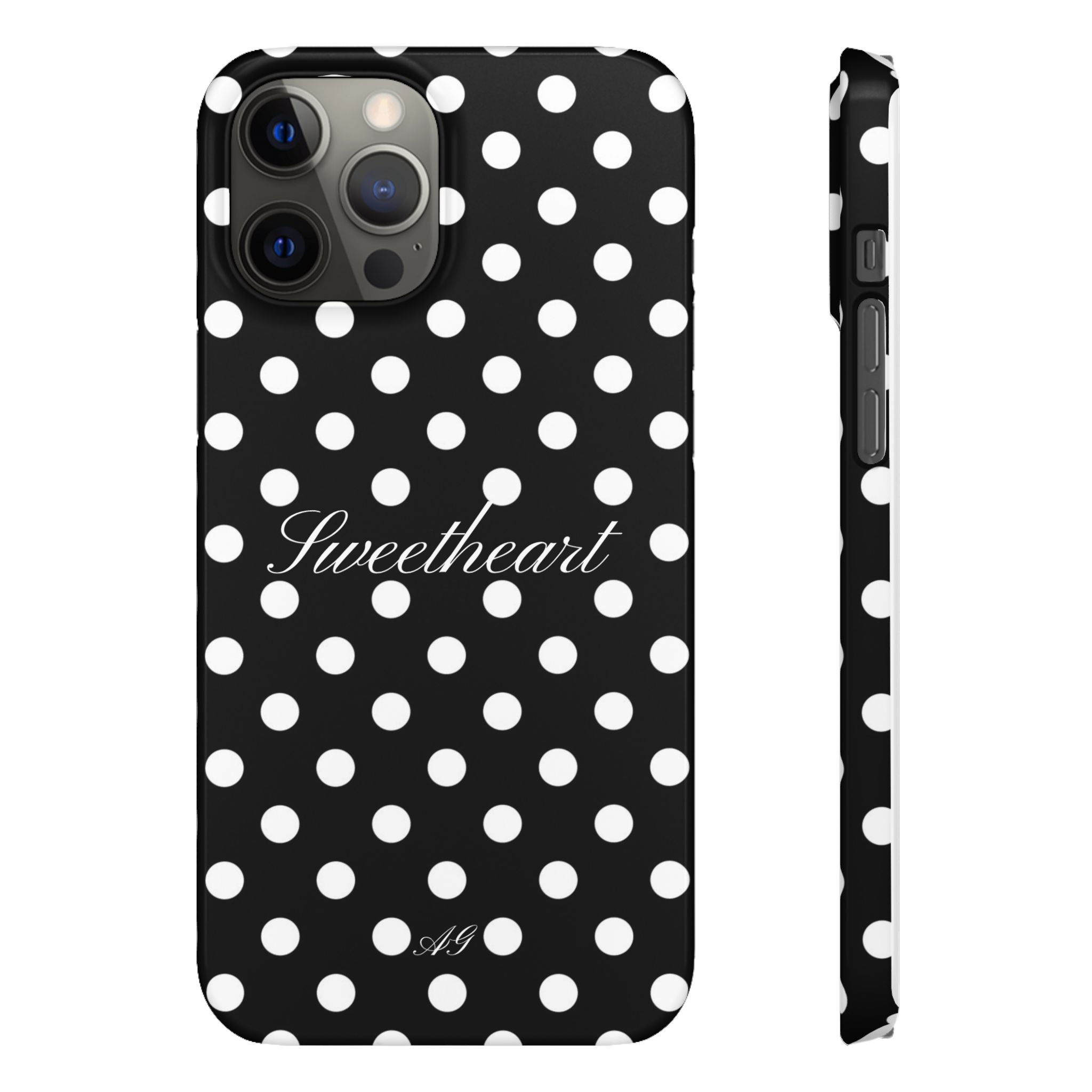 Sweetheart - white polka dot case