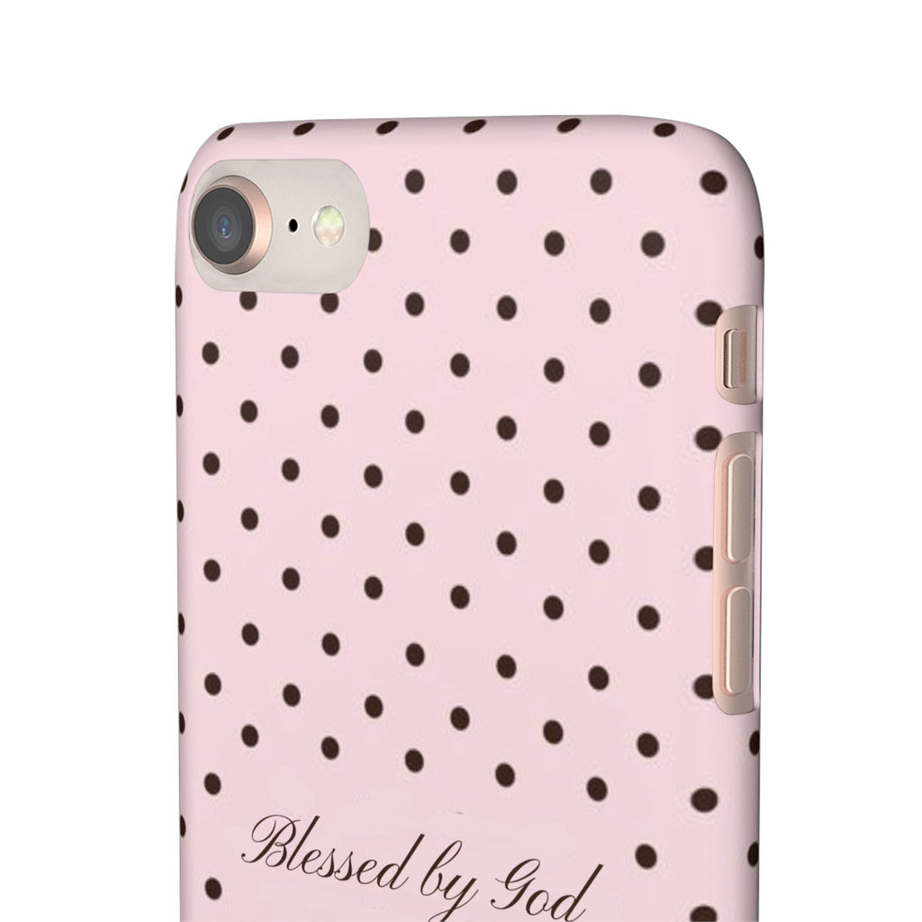 Blessed by God - Pink polka dot case