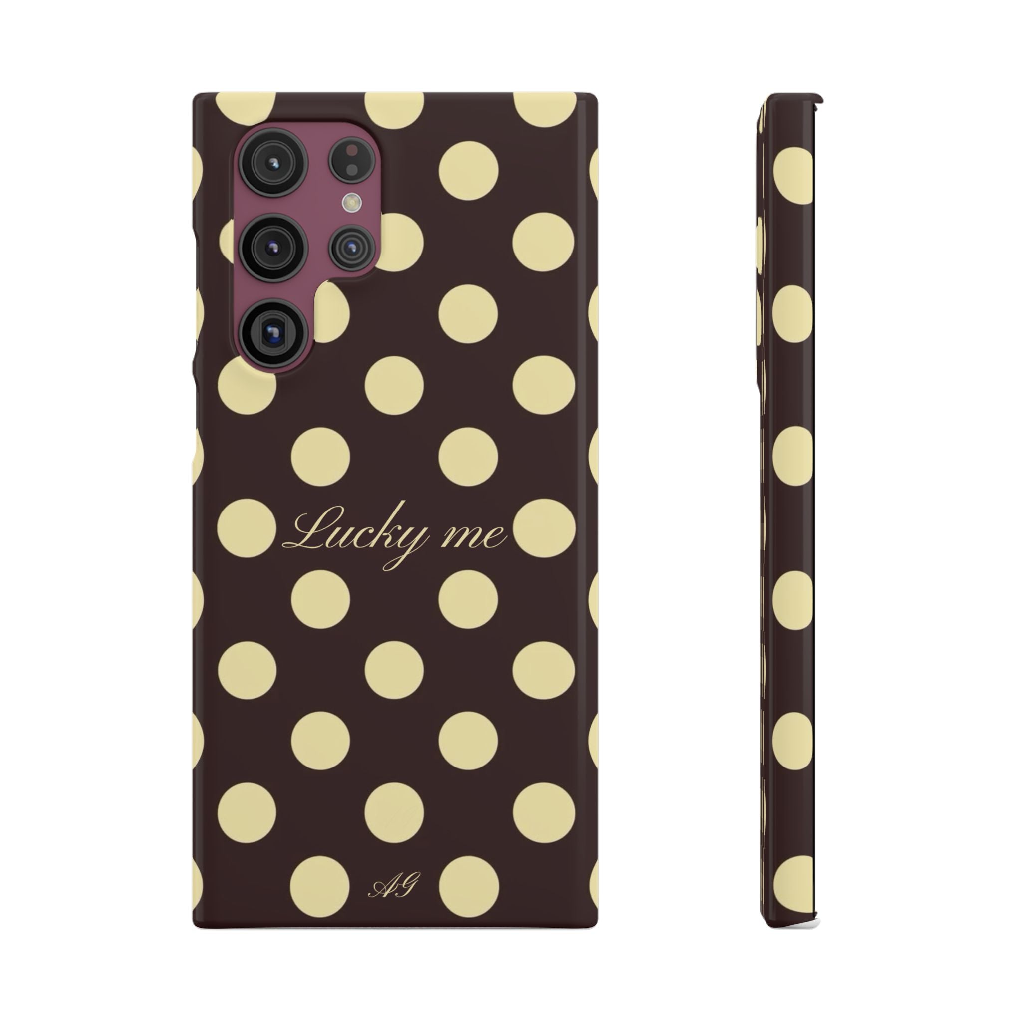 Lucky me - pastel yellow polka dot case
