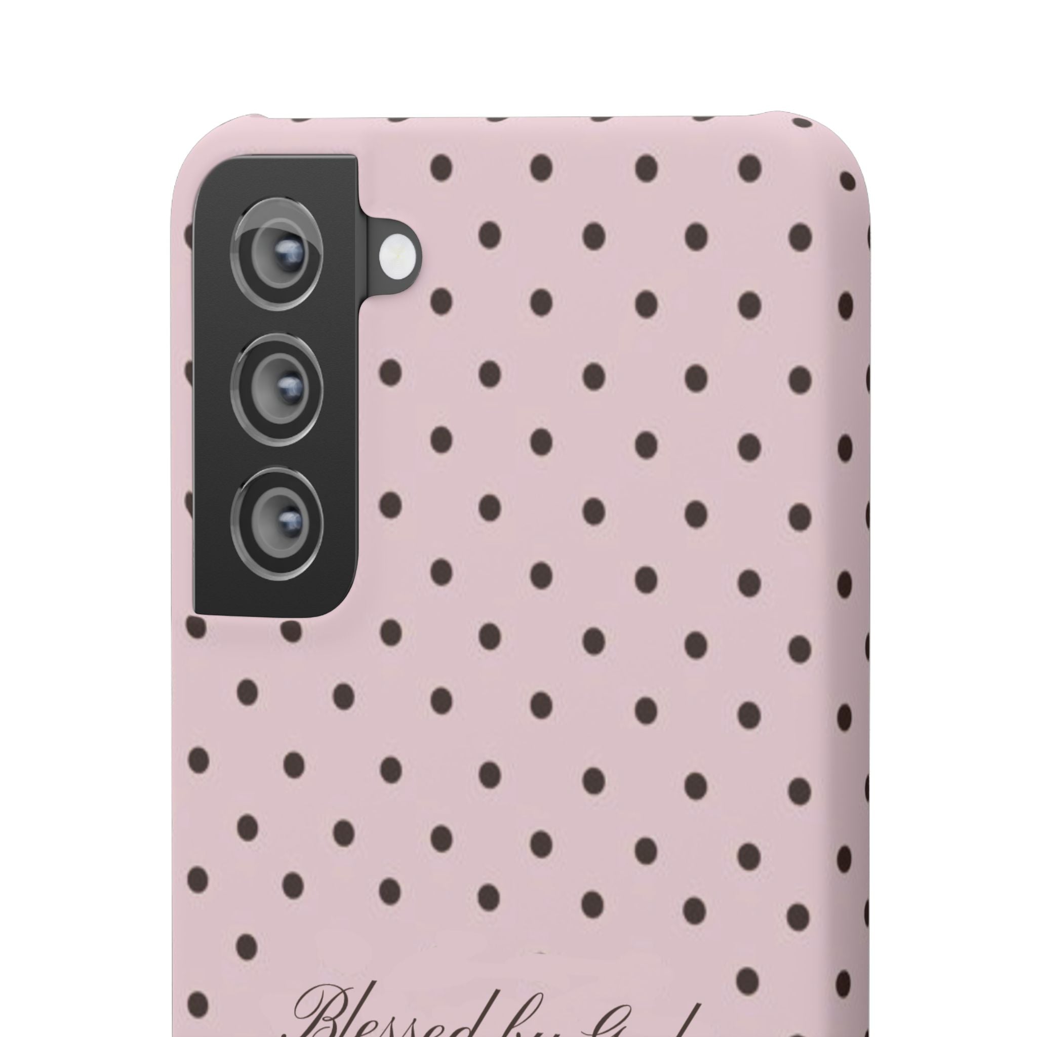 Blessed by God - Pink polka dot case