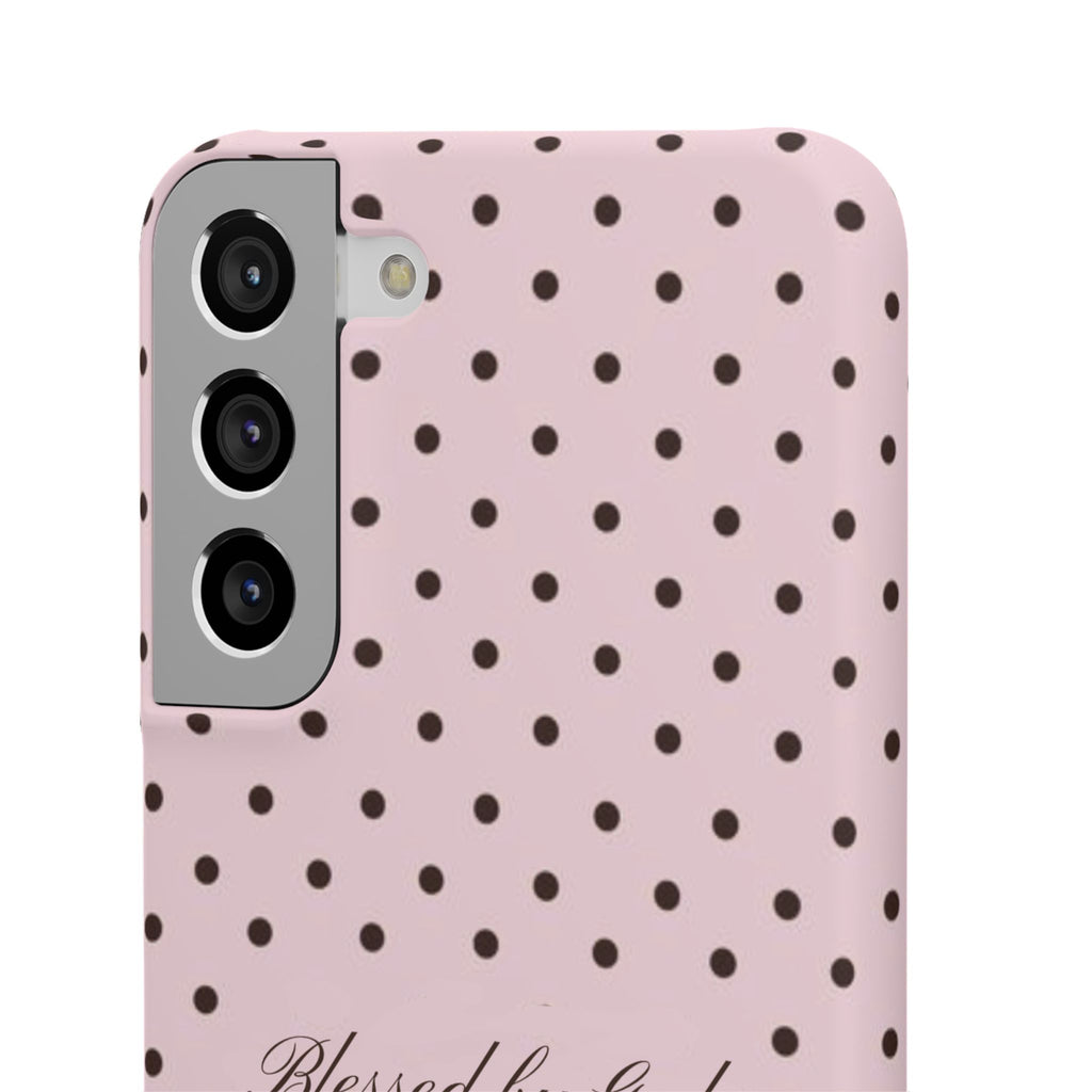 Blessed by God - Pink polka dot case
