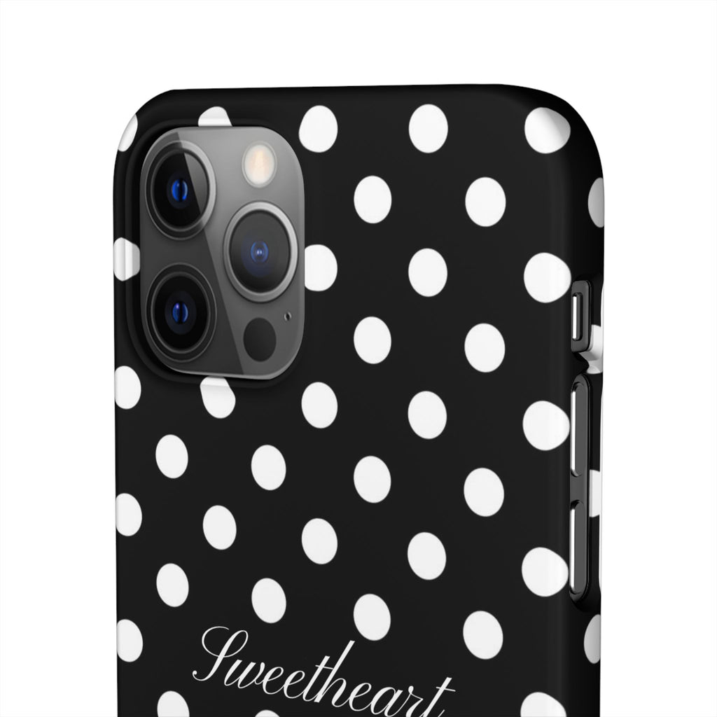 "Sweetheart" - white polka dot case