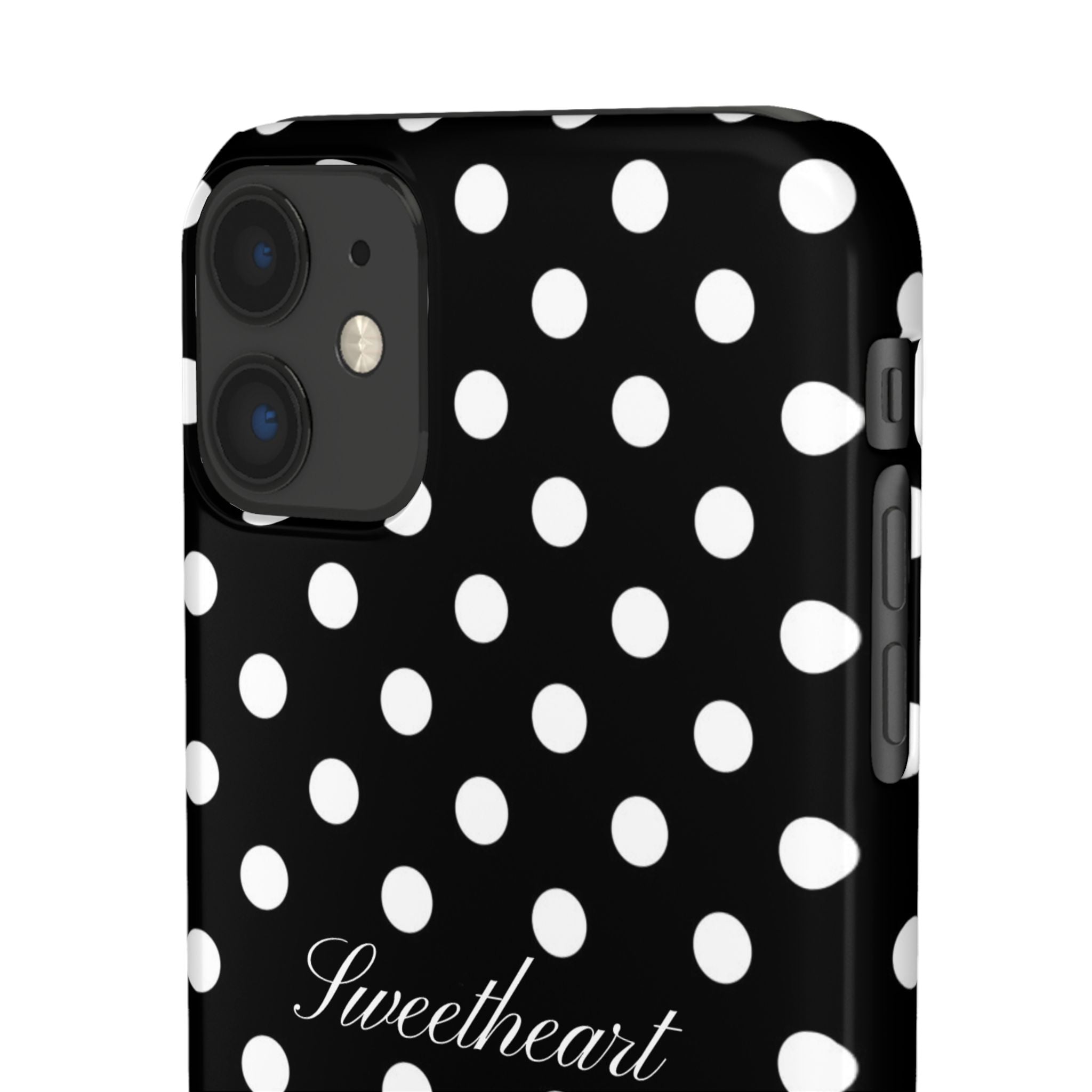 "Sweetheart" - white polka dot case