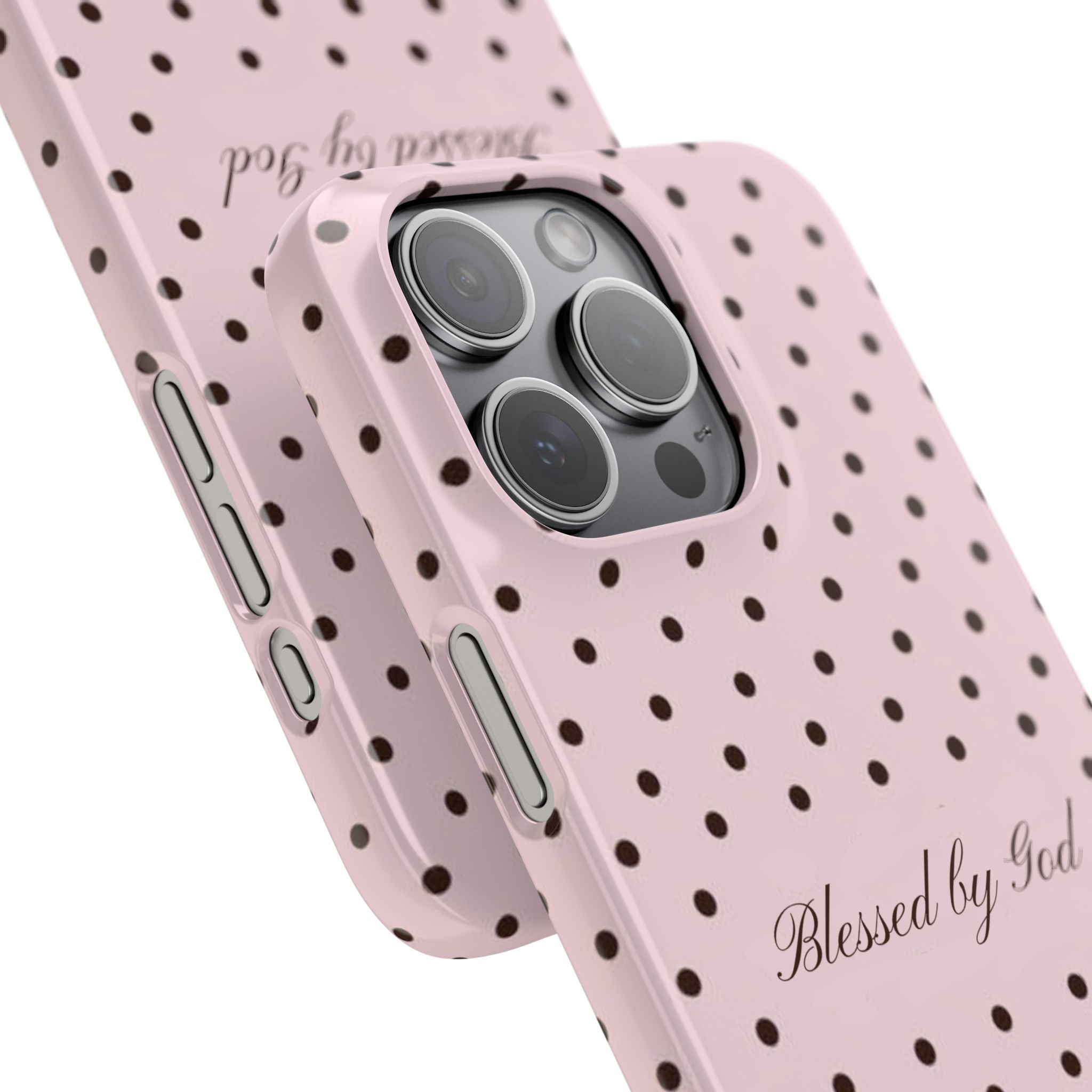 Blessed by God - Pink polka dot case