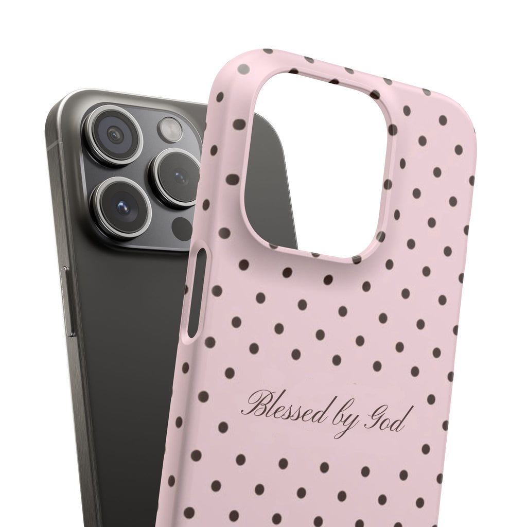 Blessed by God - Pink polka dot case