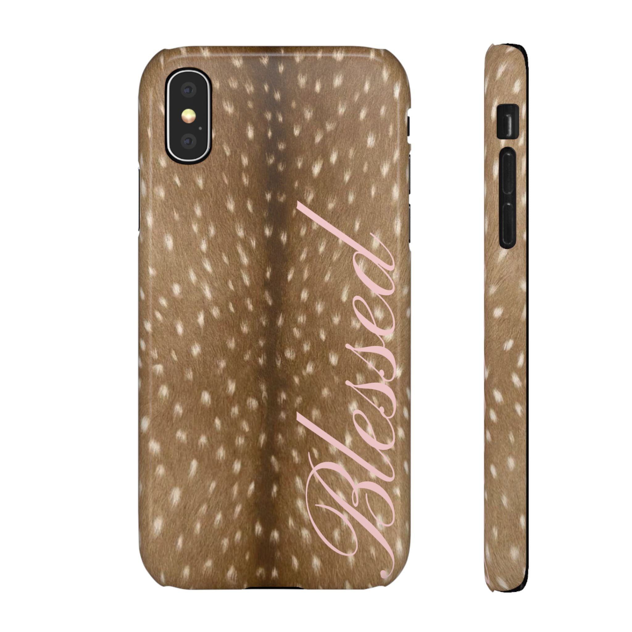 Blessed - Brown Spotted Deer Fur Phone case