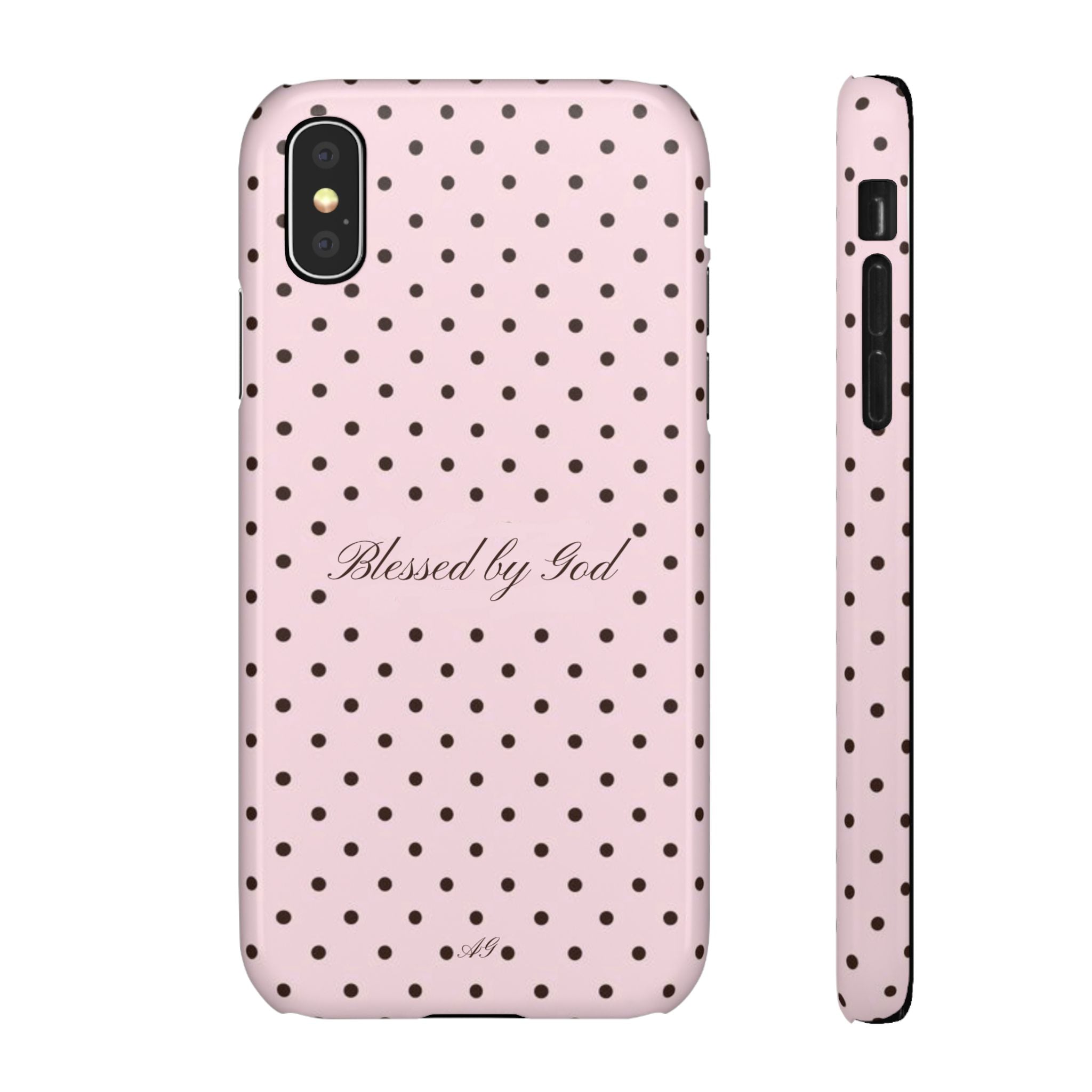 Blessed by God - Pink polka dot case