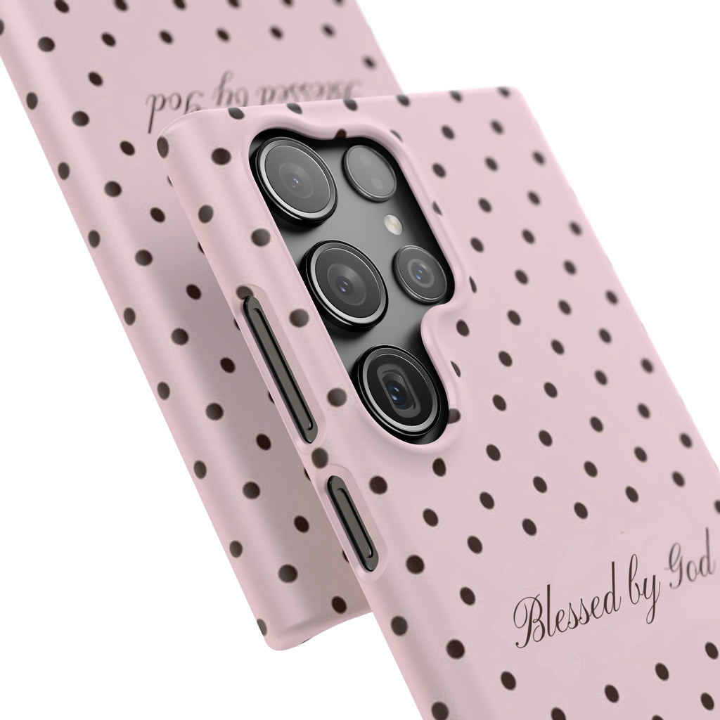 Blessed by God - Pink polka dot case