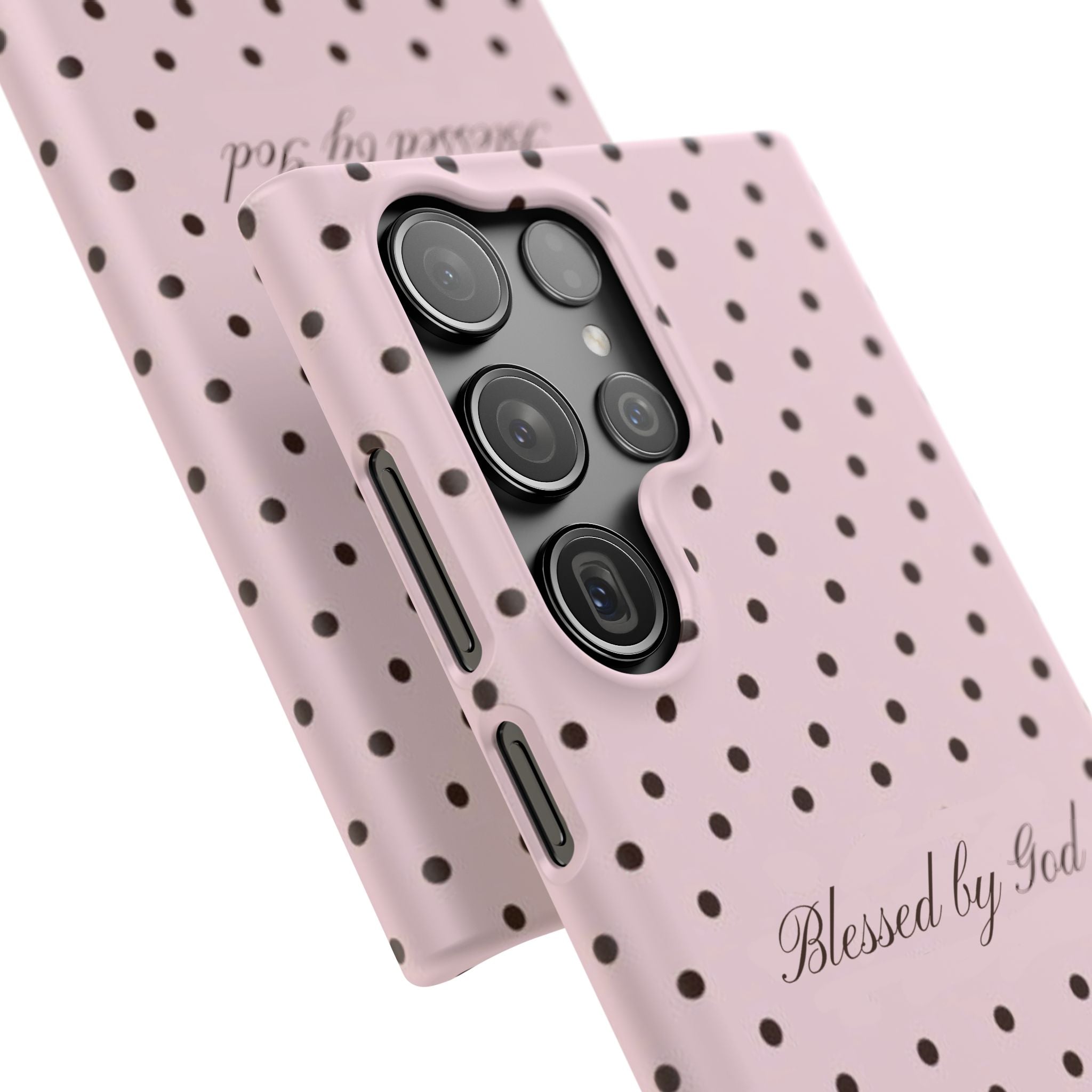 Blessed by God - Pink polka dot case