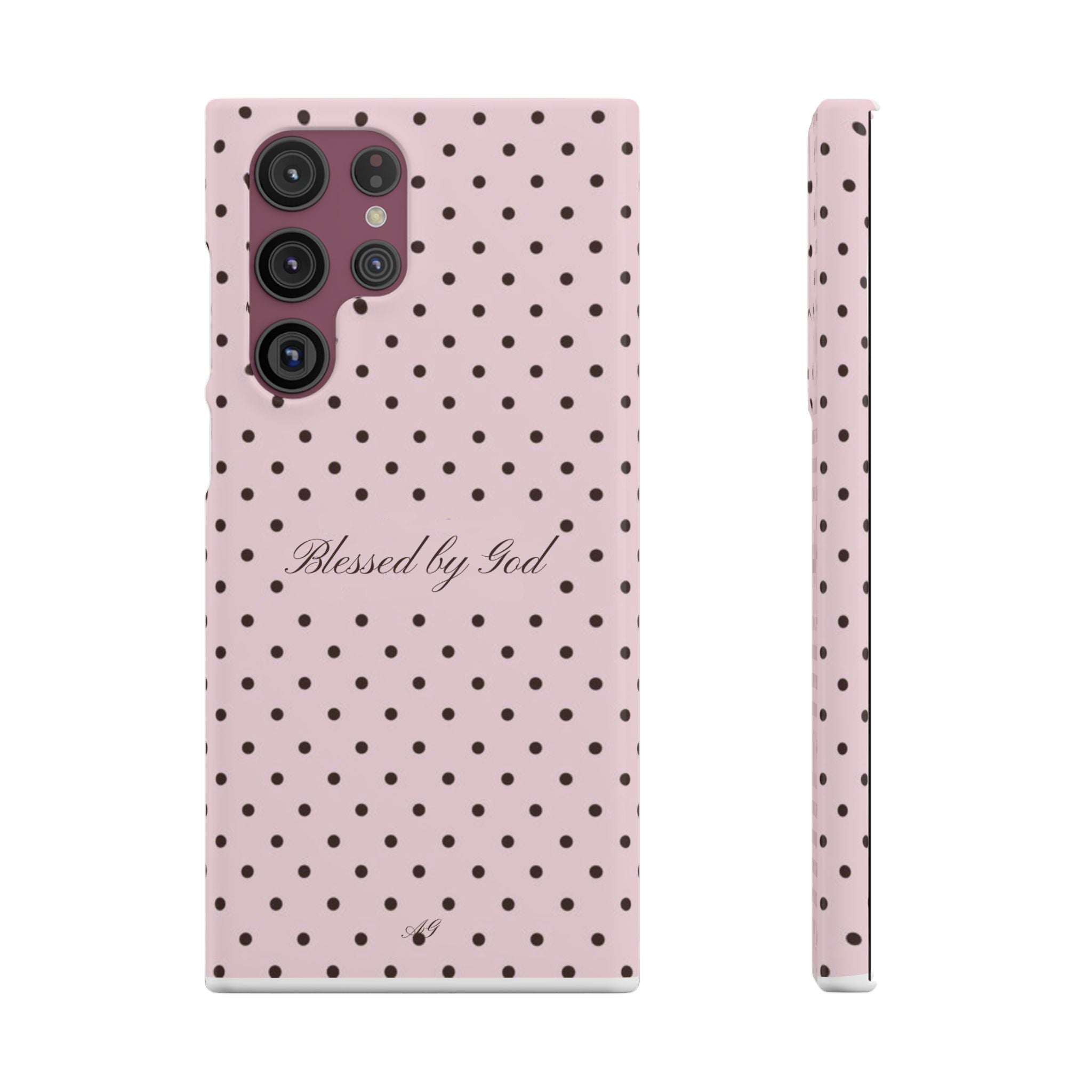 Blessed by God - Pink polka dot case
