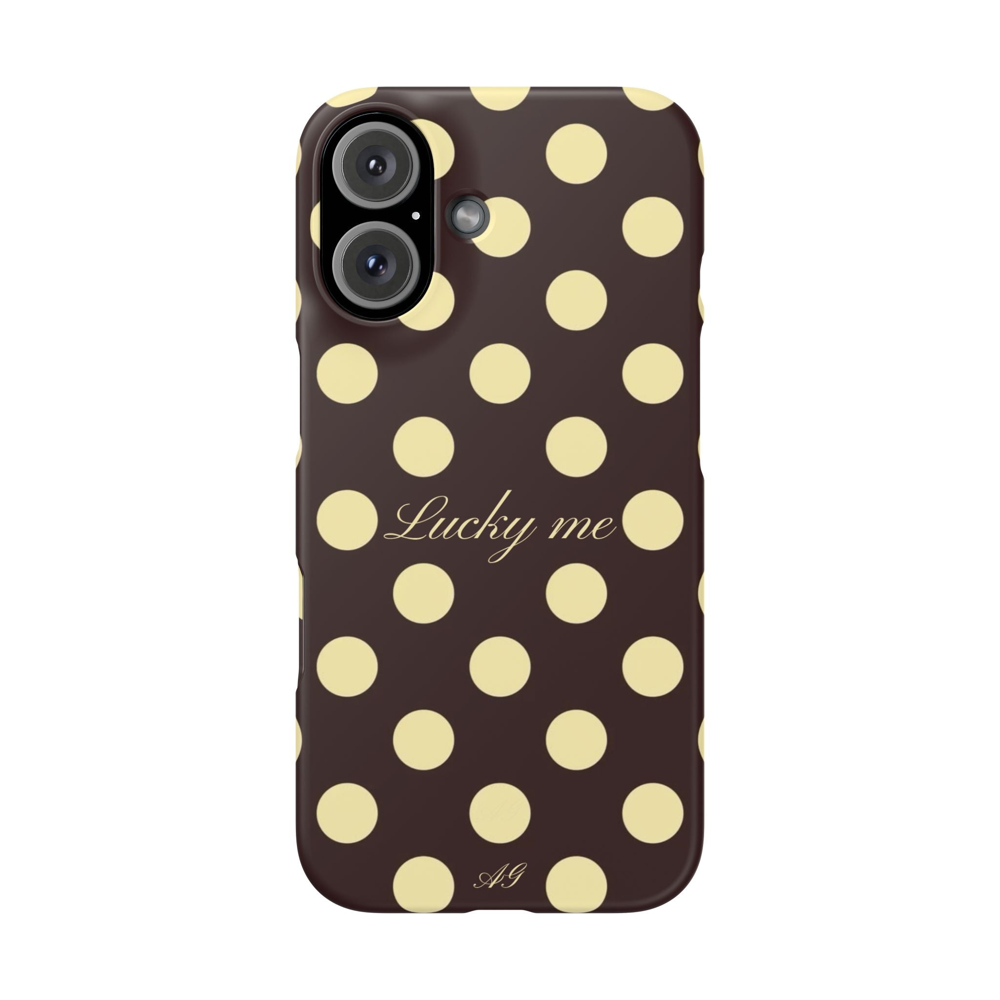 Lucky me - pastel yellow polka dot case