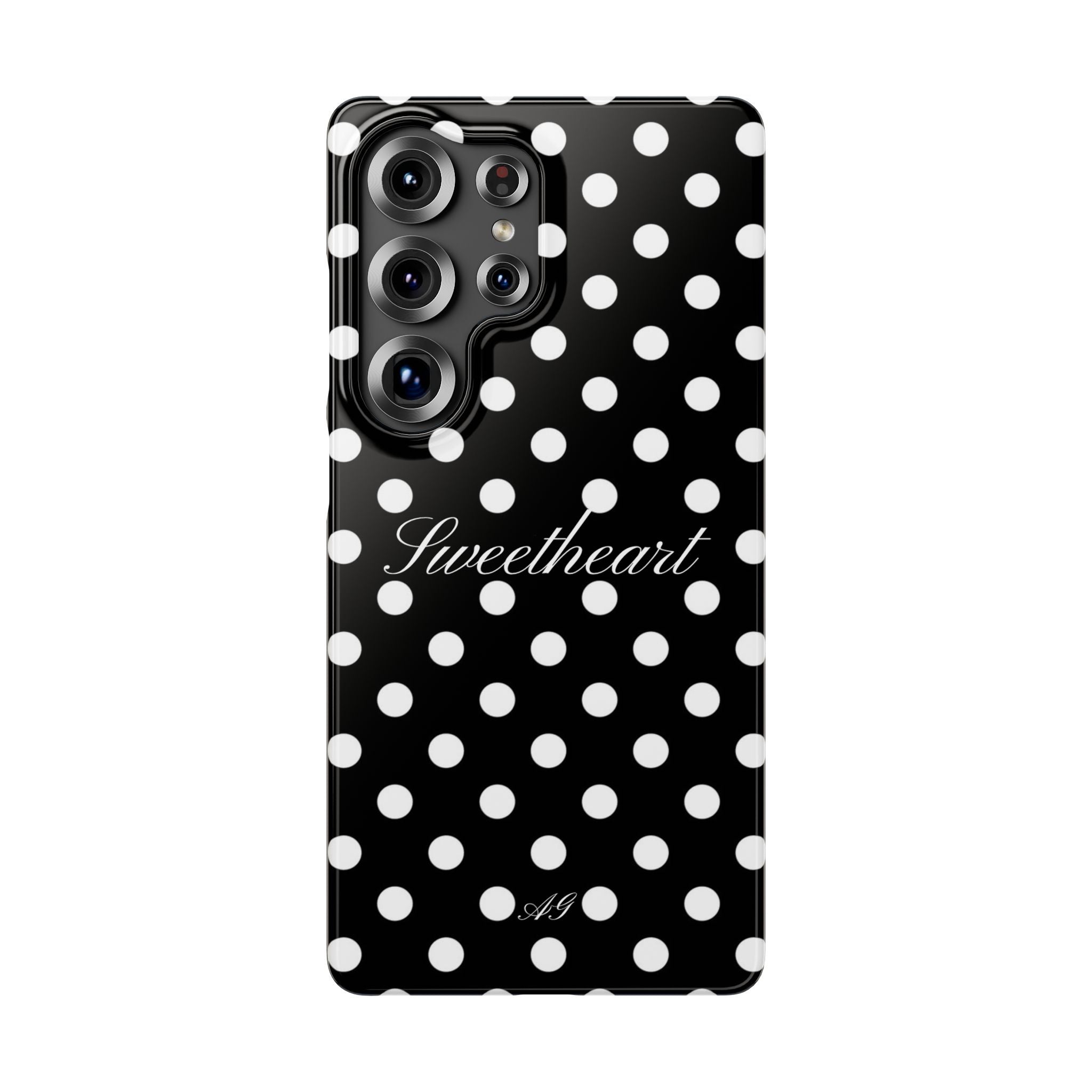 Sweetheart - white polka dot case
