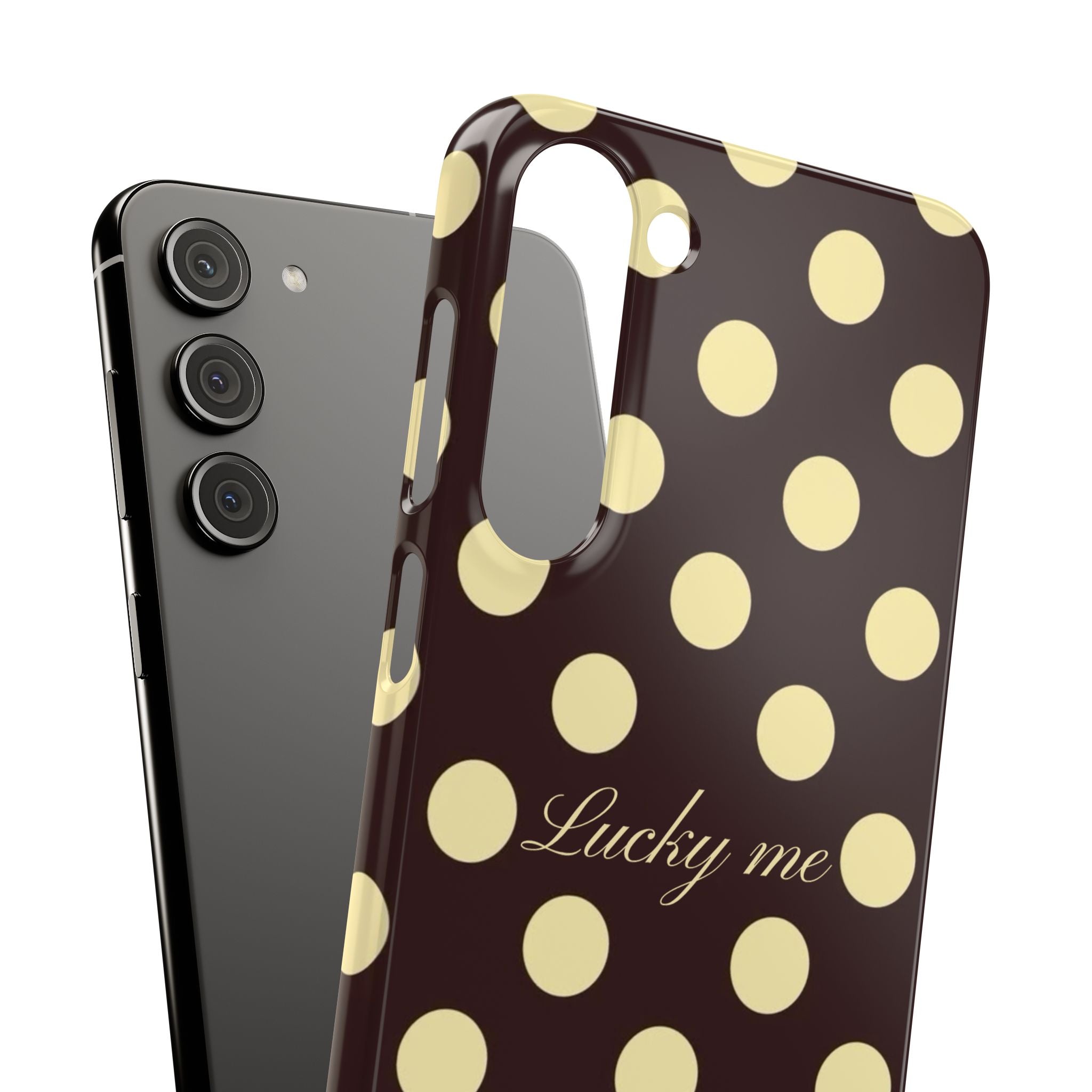 Lucky me - pastel yellow polka dot case