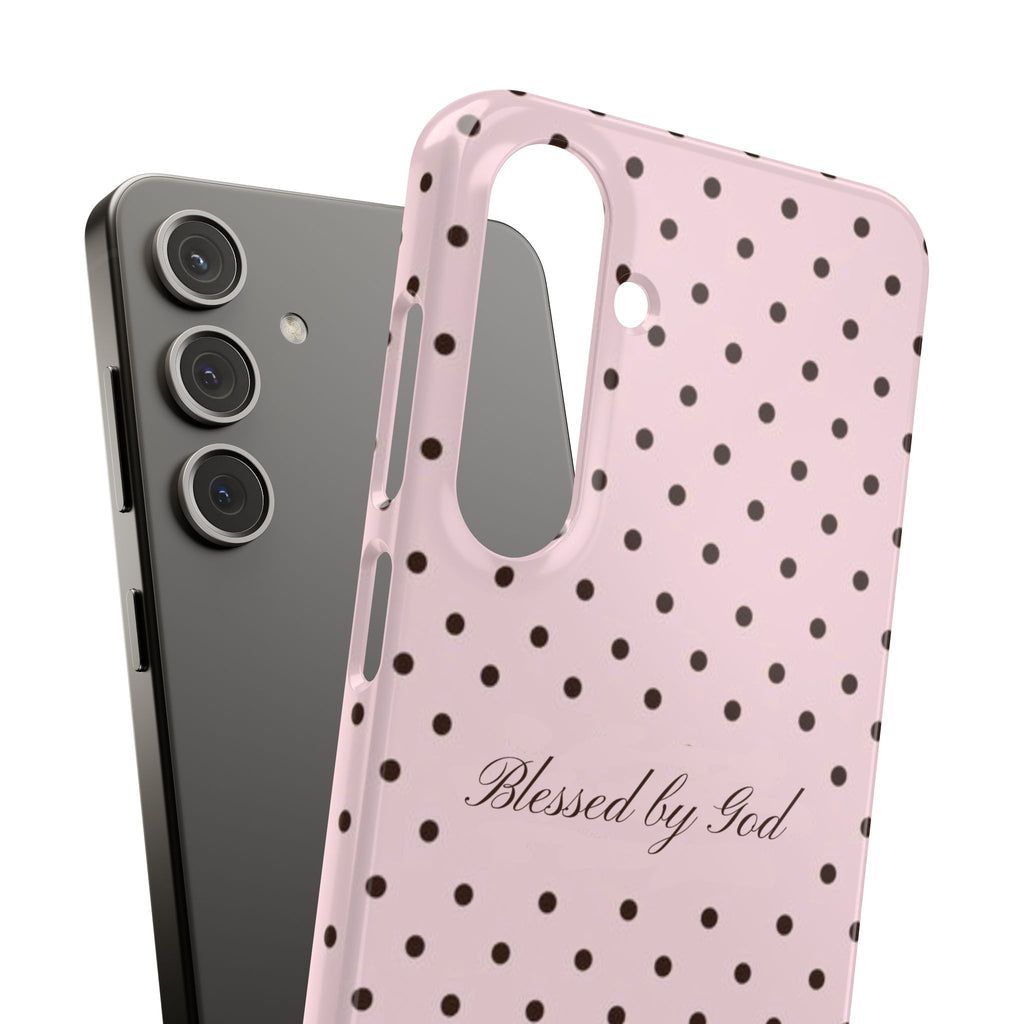 Blessed by God - Pink polka dot case