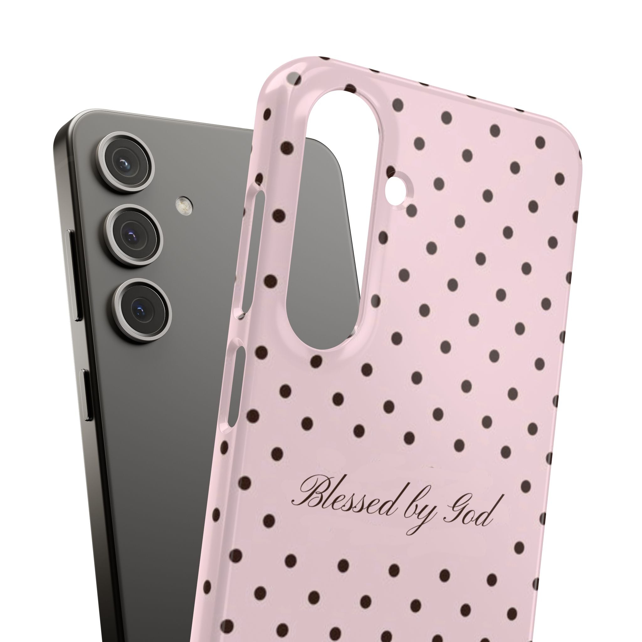 Blessed by God - Pink polka dot case