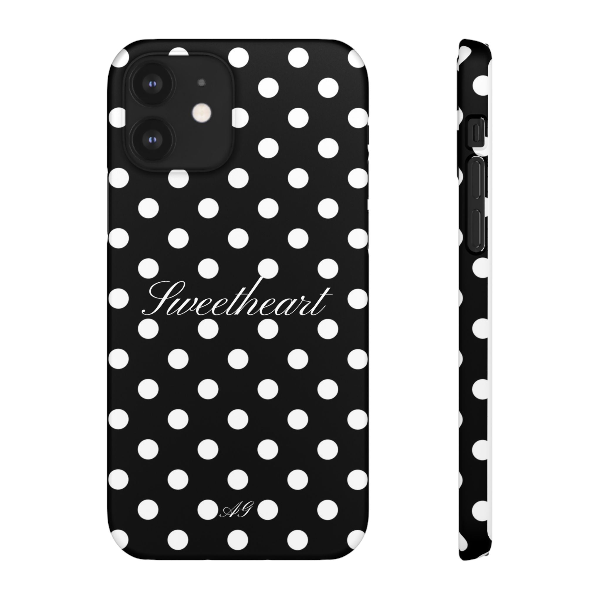 Sweetheart - white polka dot case
