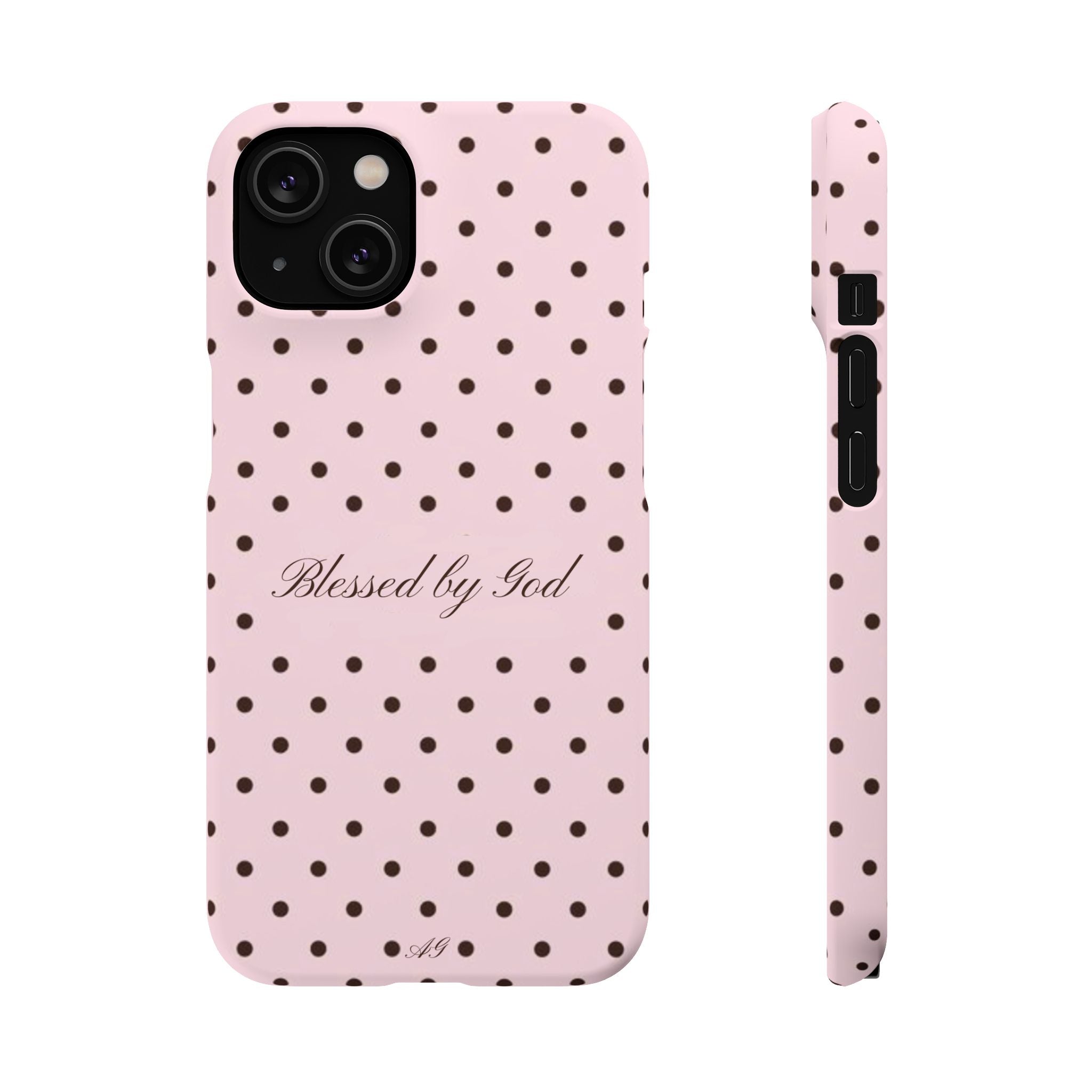 Blessed by God - Pink polka dot case