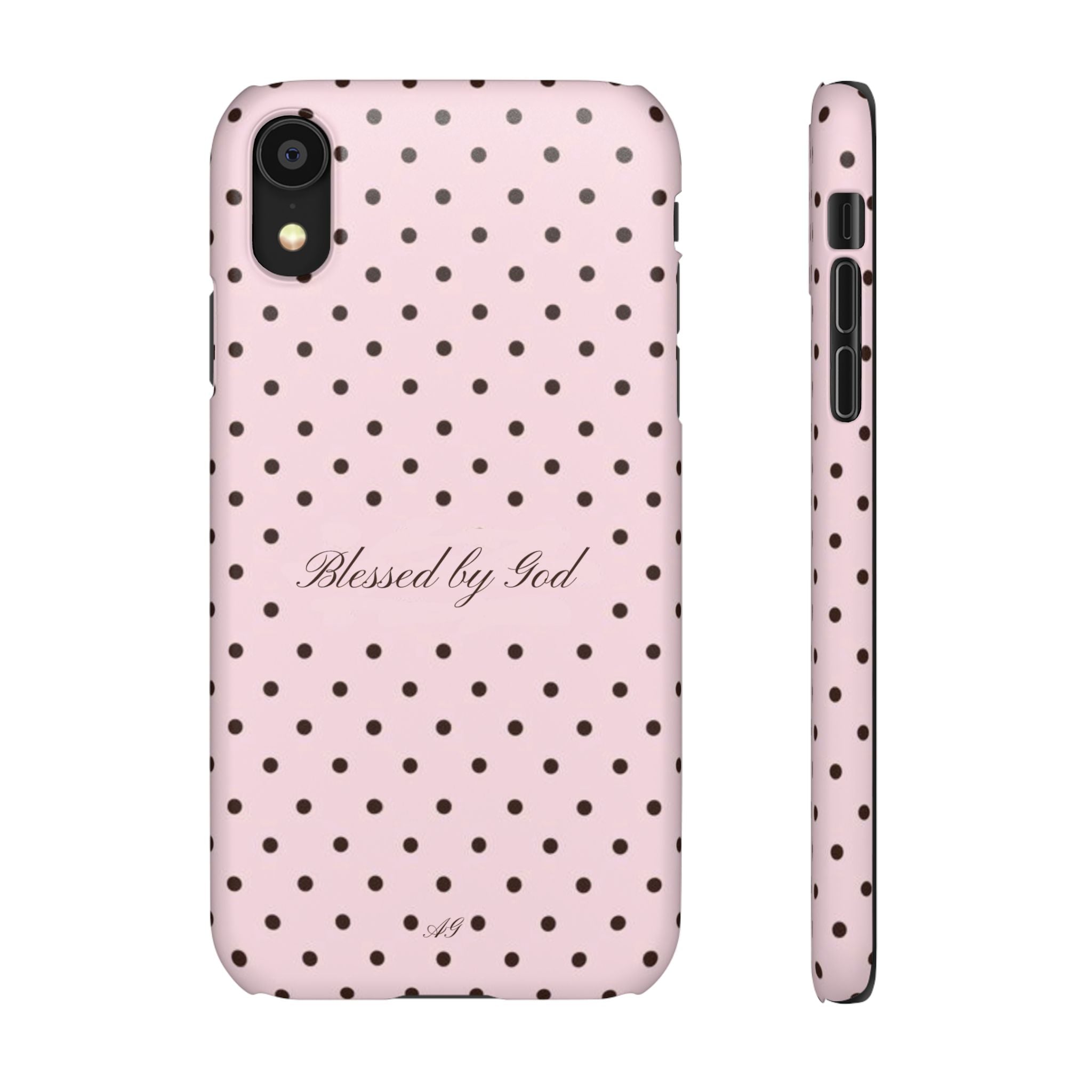 Blessed by God - Pink polka dot case
