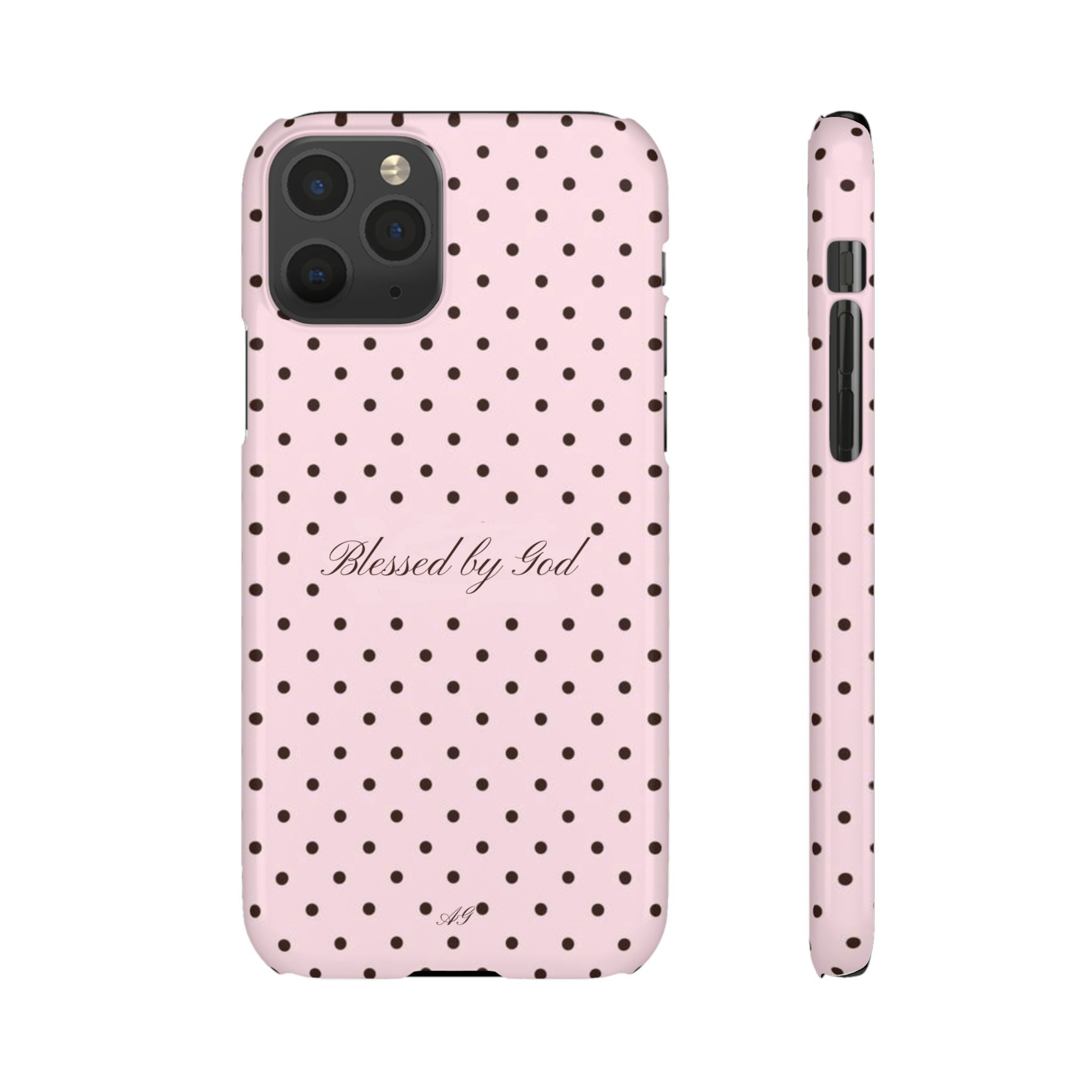 Blessed by God - Pink polka dot case
