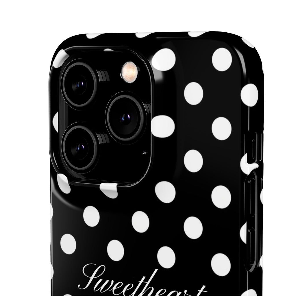 "Sweetheart" - white polka dot case