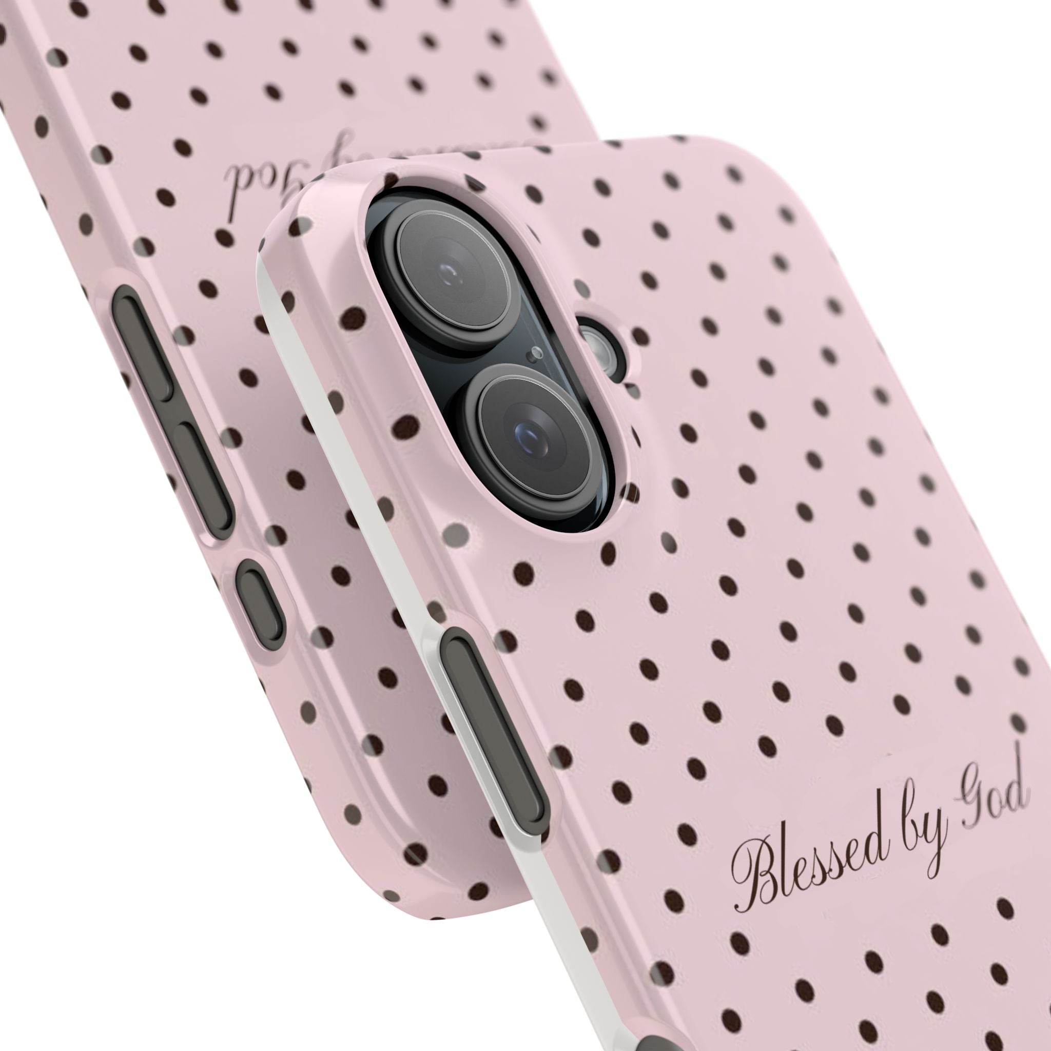 Blessed by God - Pink polka dot case