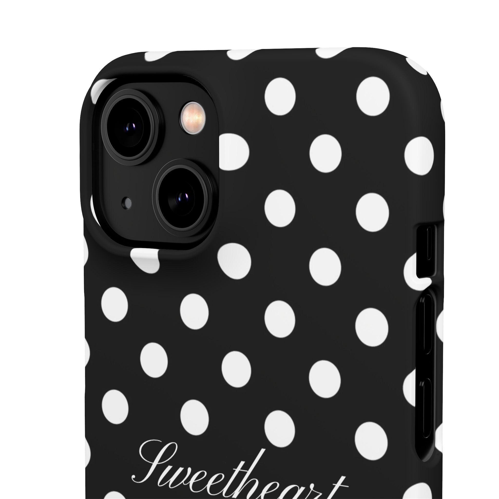 "Sweetheart" - white polka dot case