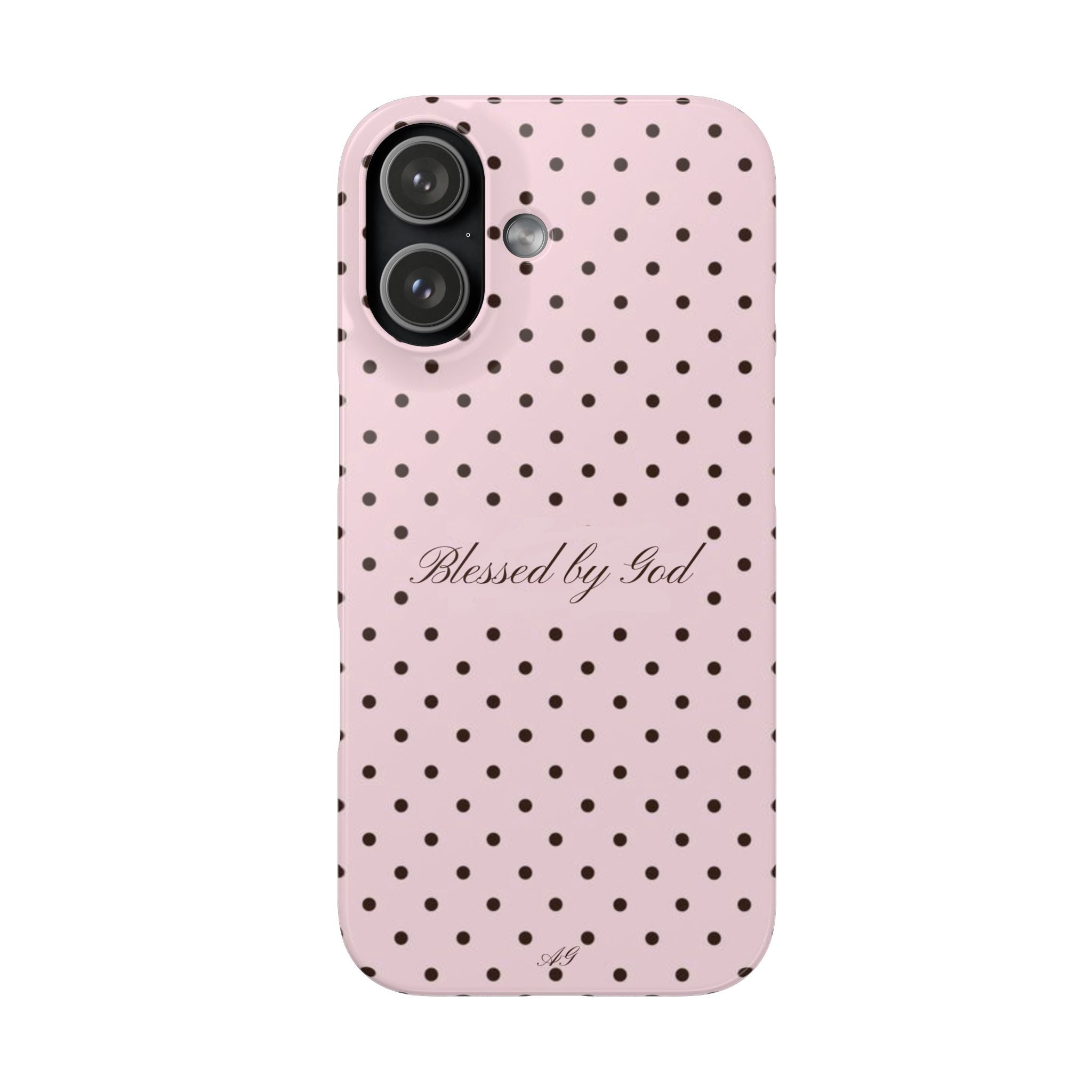 Blessed by God - Pink polka dot case