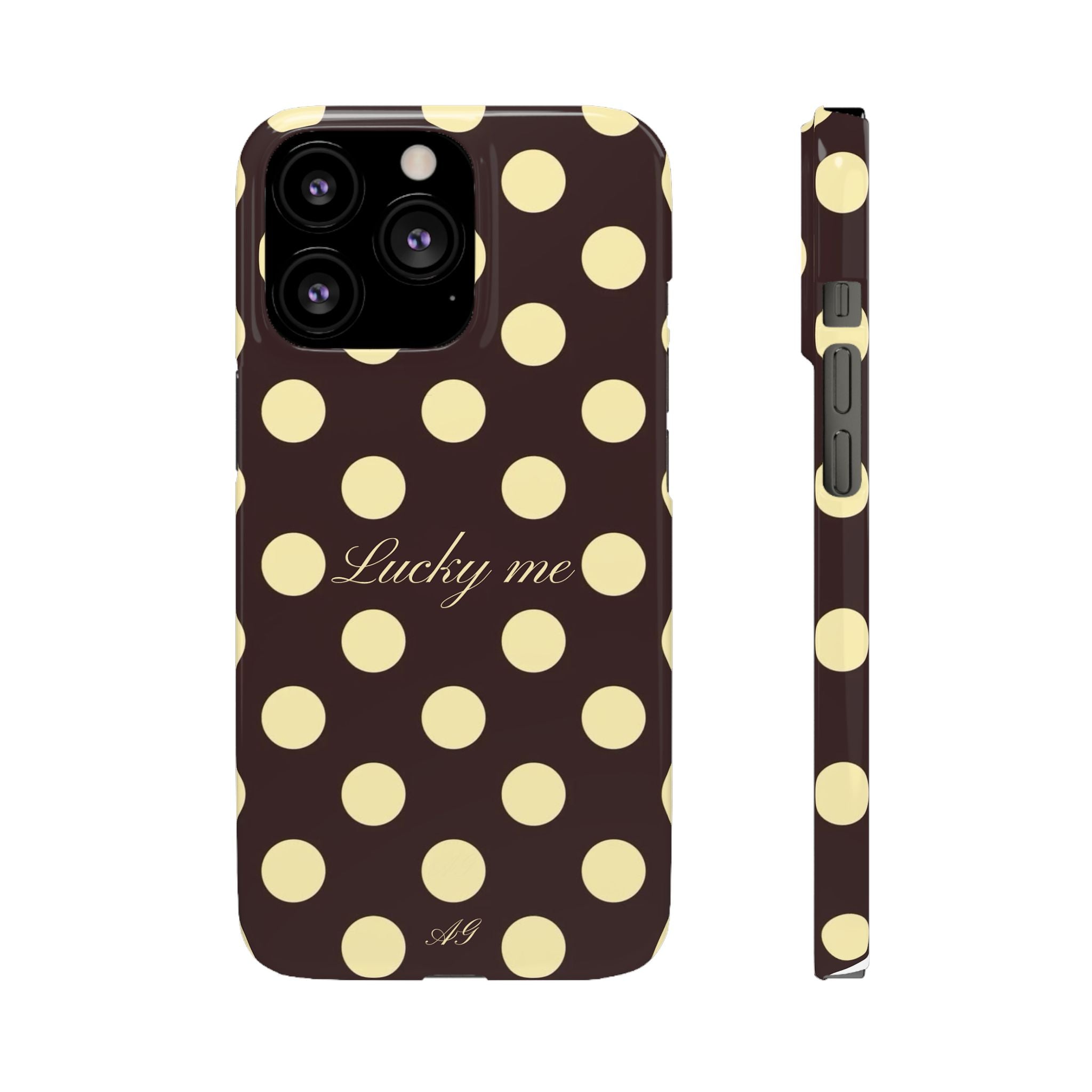 Lucky me - pastel yellow polka dot case
