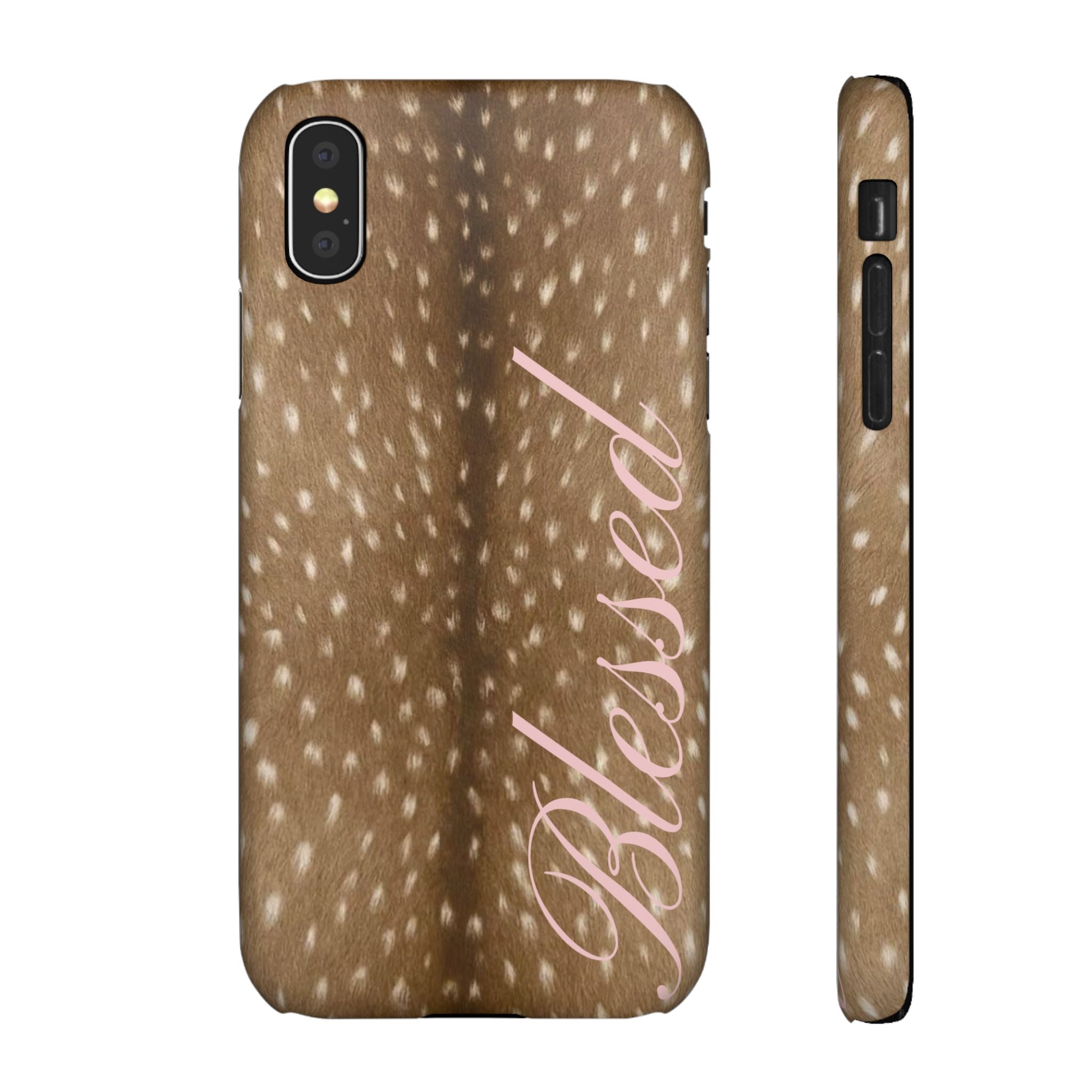 Blessed - Brown Spotted Deer Fur Phone case