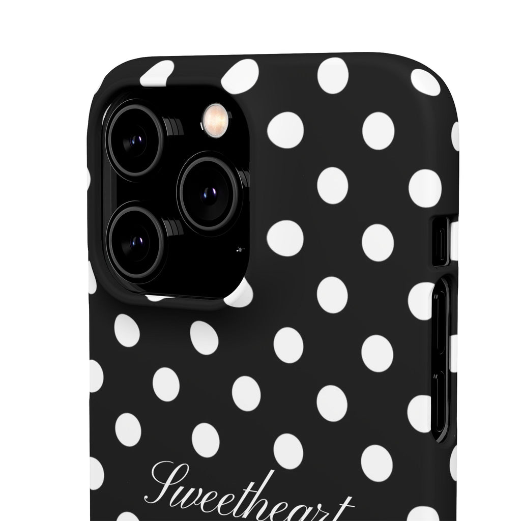 "Sweetheart" - white polka dot case