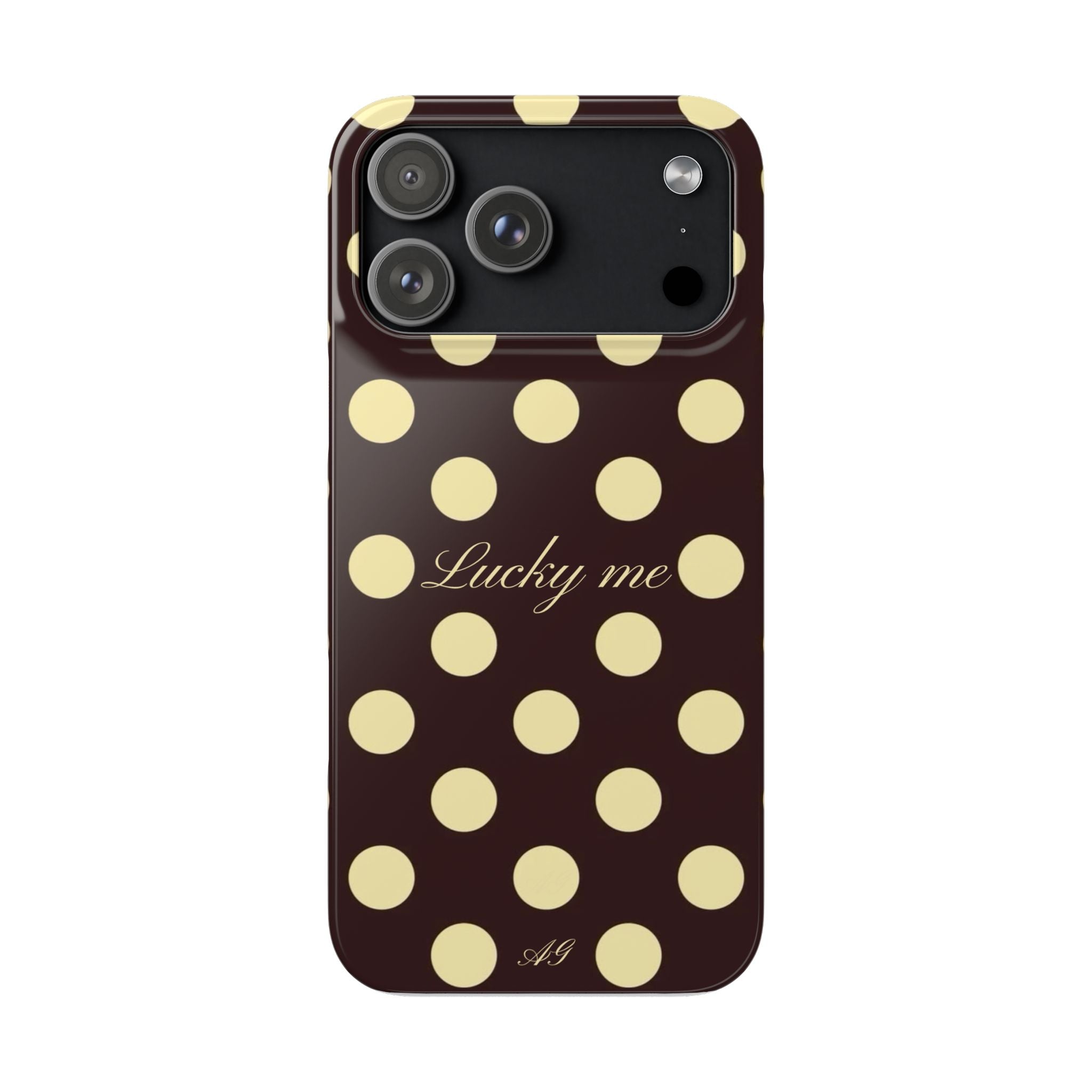 Lucky me - pastel yellow polka dot case
