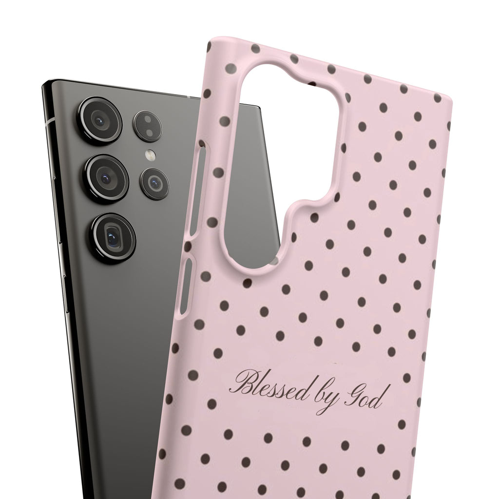 Blessed by God - Pink polka dot case