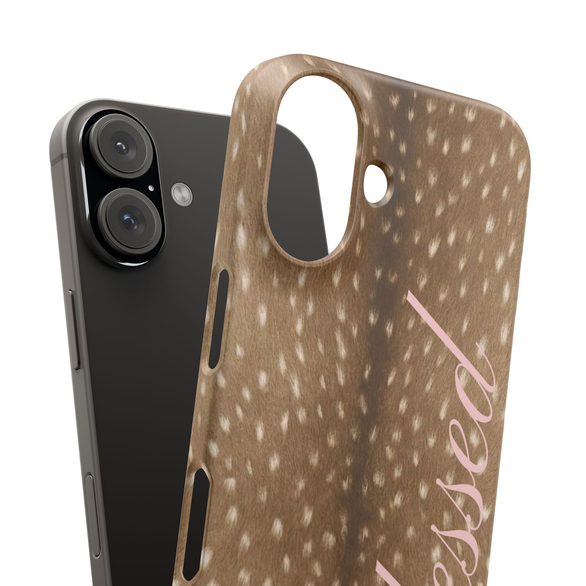 Blessed - Brown Spotted Deer Fur Phone case