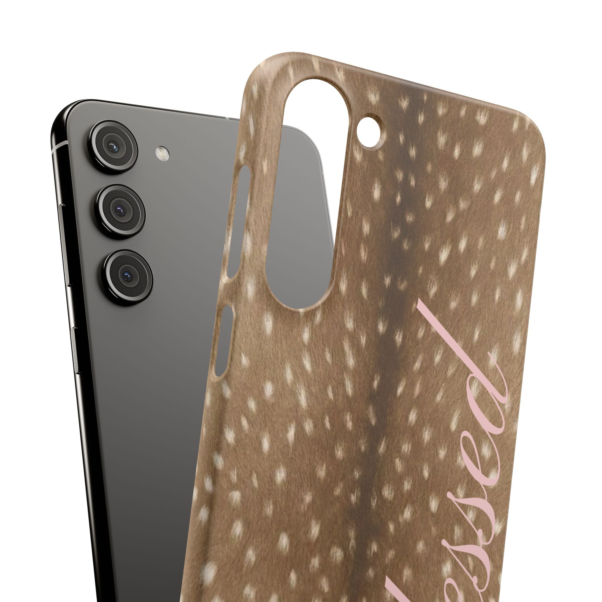 Blessed - Brown Spotted Deer Fur Phone case