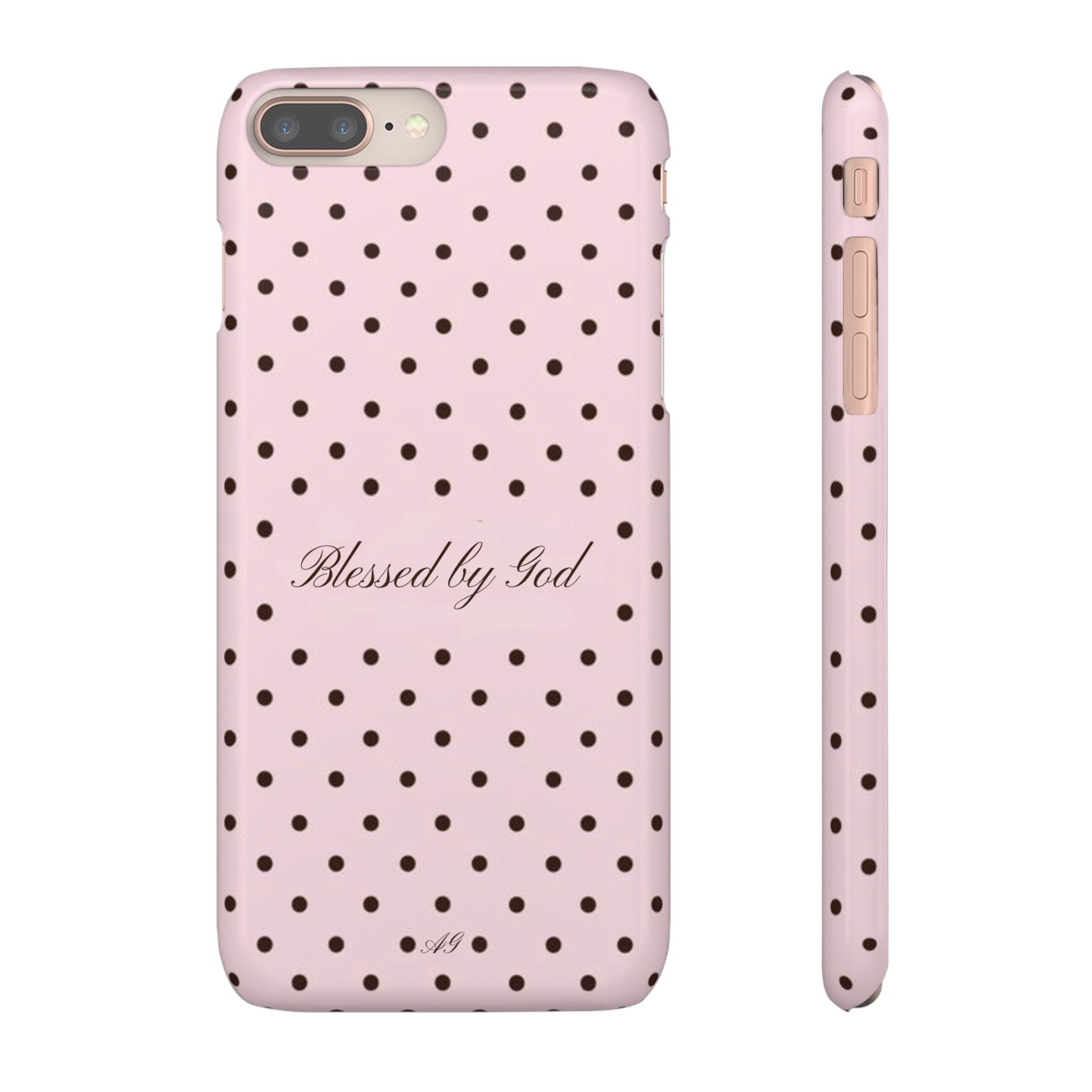 Blessed by God - Pink polka dot case