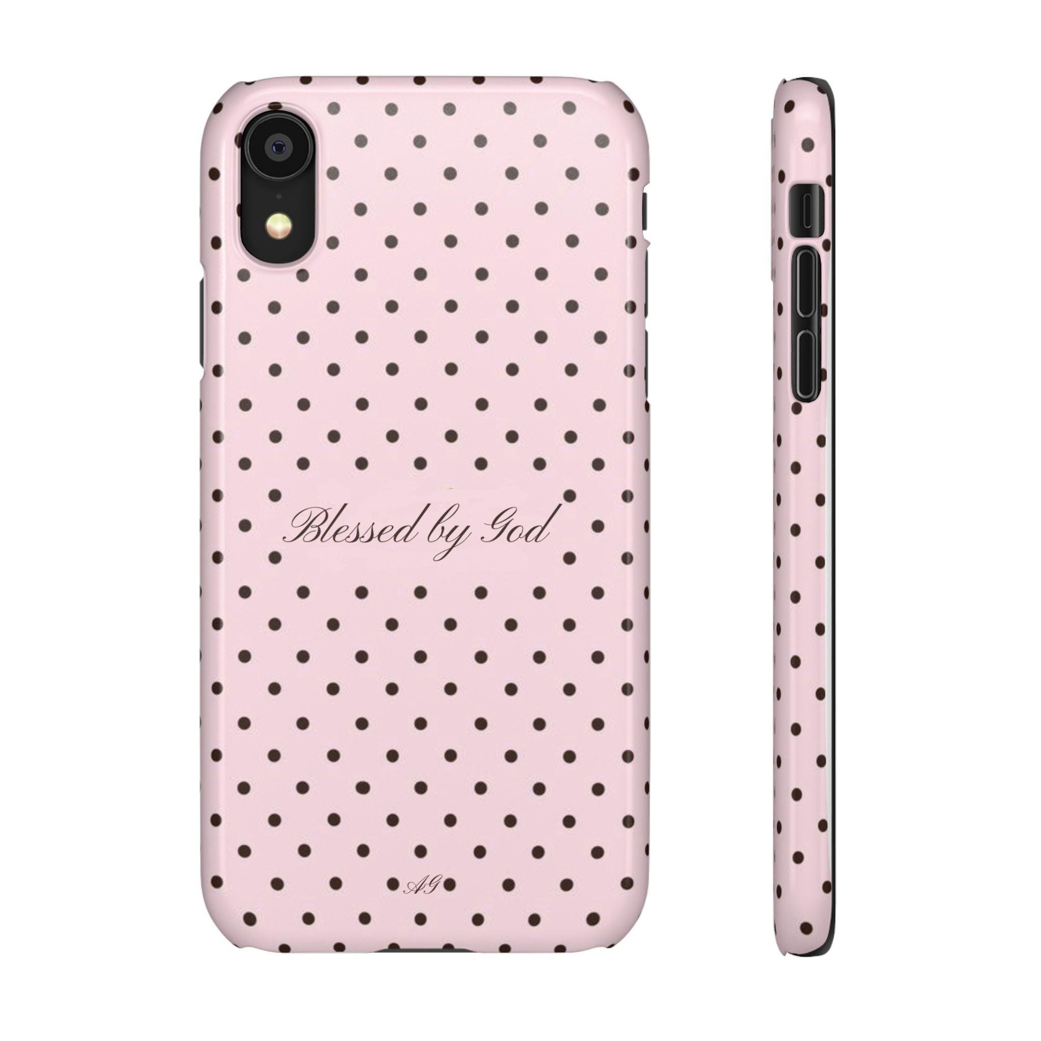 Blessed by God - Pink polka dot case