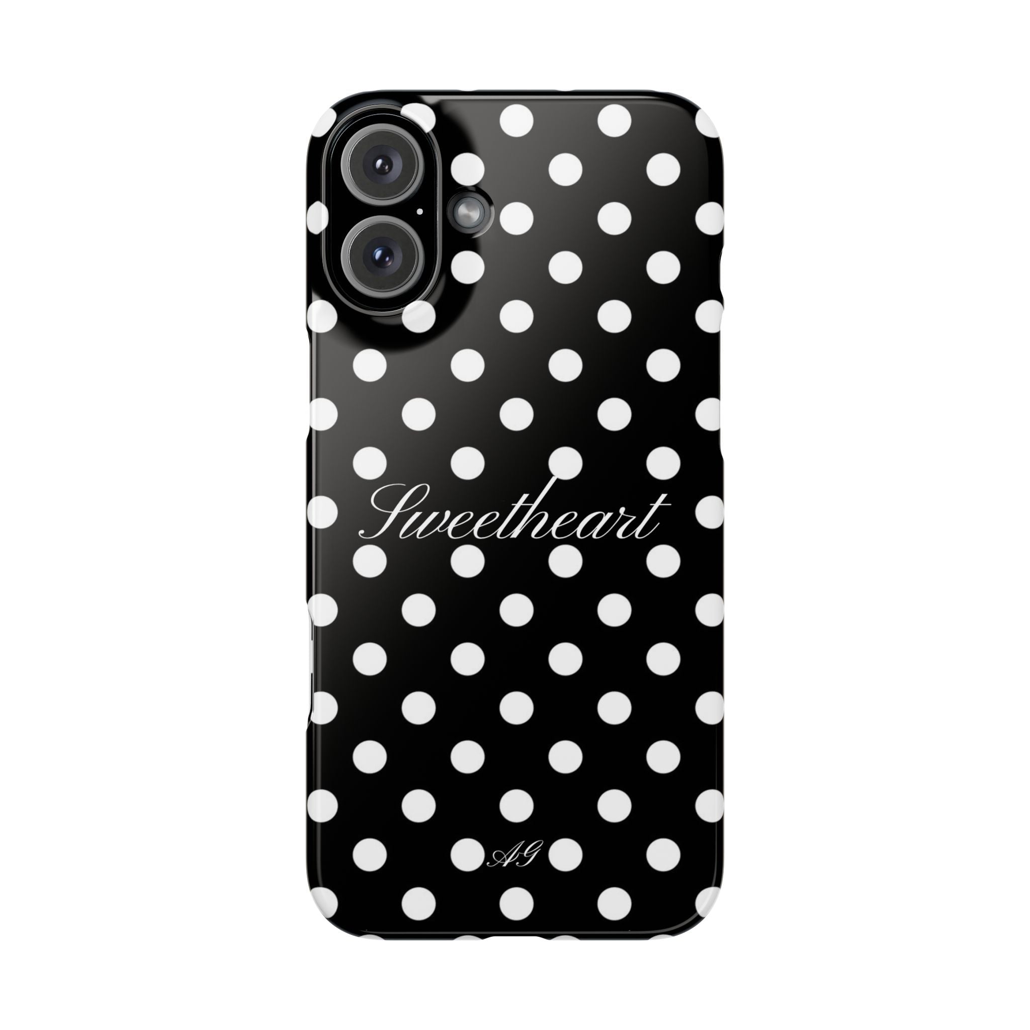Sweetheart - white polka dot case