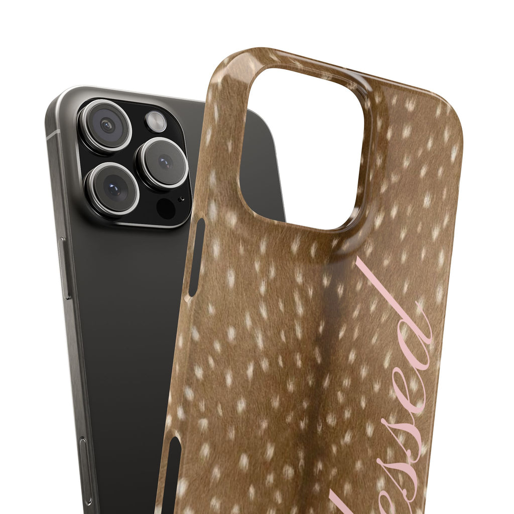 Blessed - Brown Spotted Deer Fur Phone case