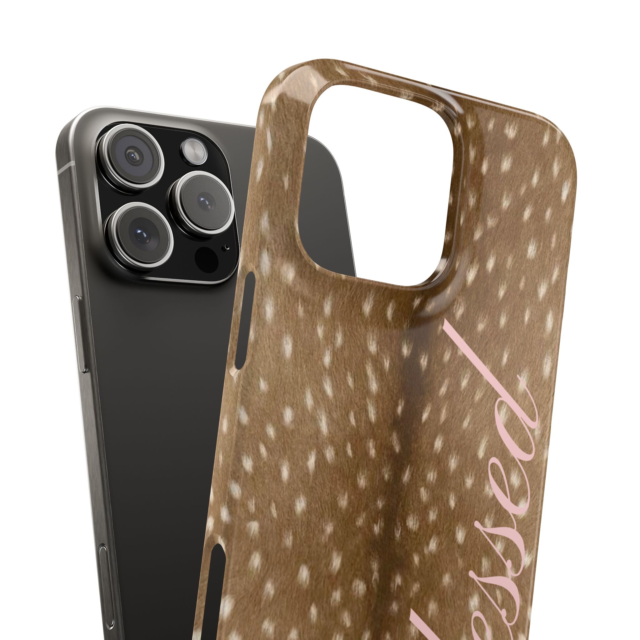 Blessed - Brown Spotted Deer Fur Phone case