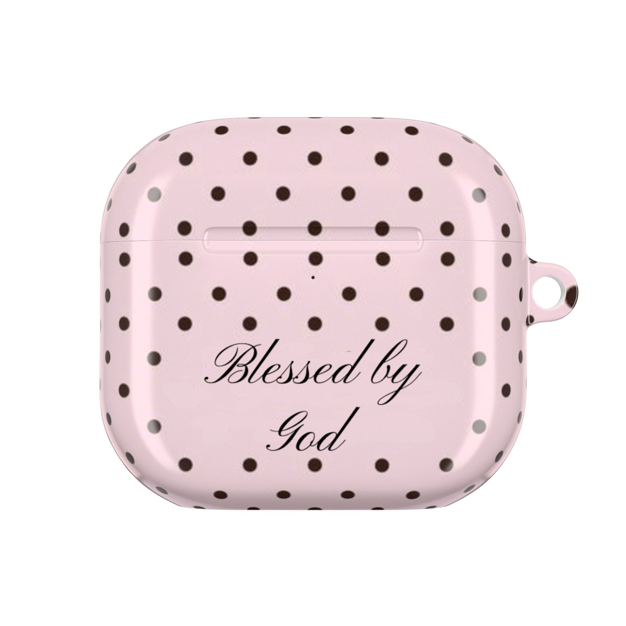Blessed by God Pink Polka Dot AirPod Case