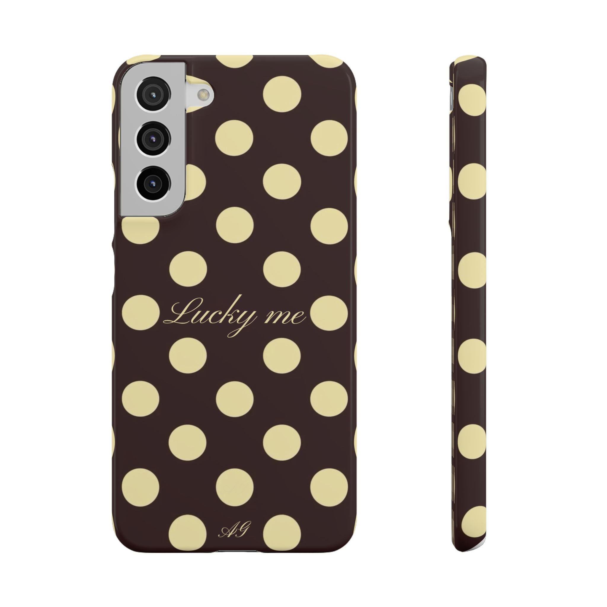 Lucky me - pastel yellow polka dot case